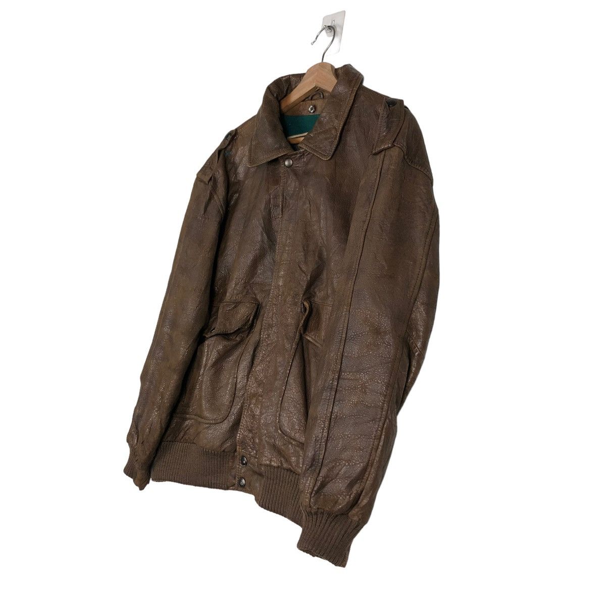 Japanese Brand 🔥VINTAGE FLY LEATHER JACKET MILITARY PIERRE BONEE USA Size US L / EU 52-54 / 3 - 2 Thumbnail