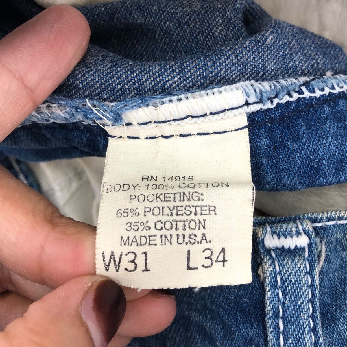 Pointer Vintage 90s POINTER Made In USA Carpenter Baggy Denim Jeans Size US 32 / EU 48 - 9 Thumbnail