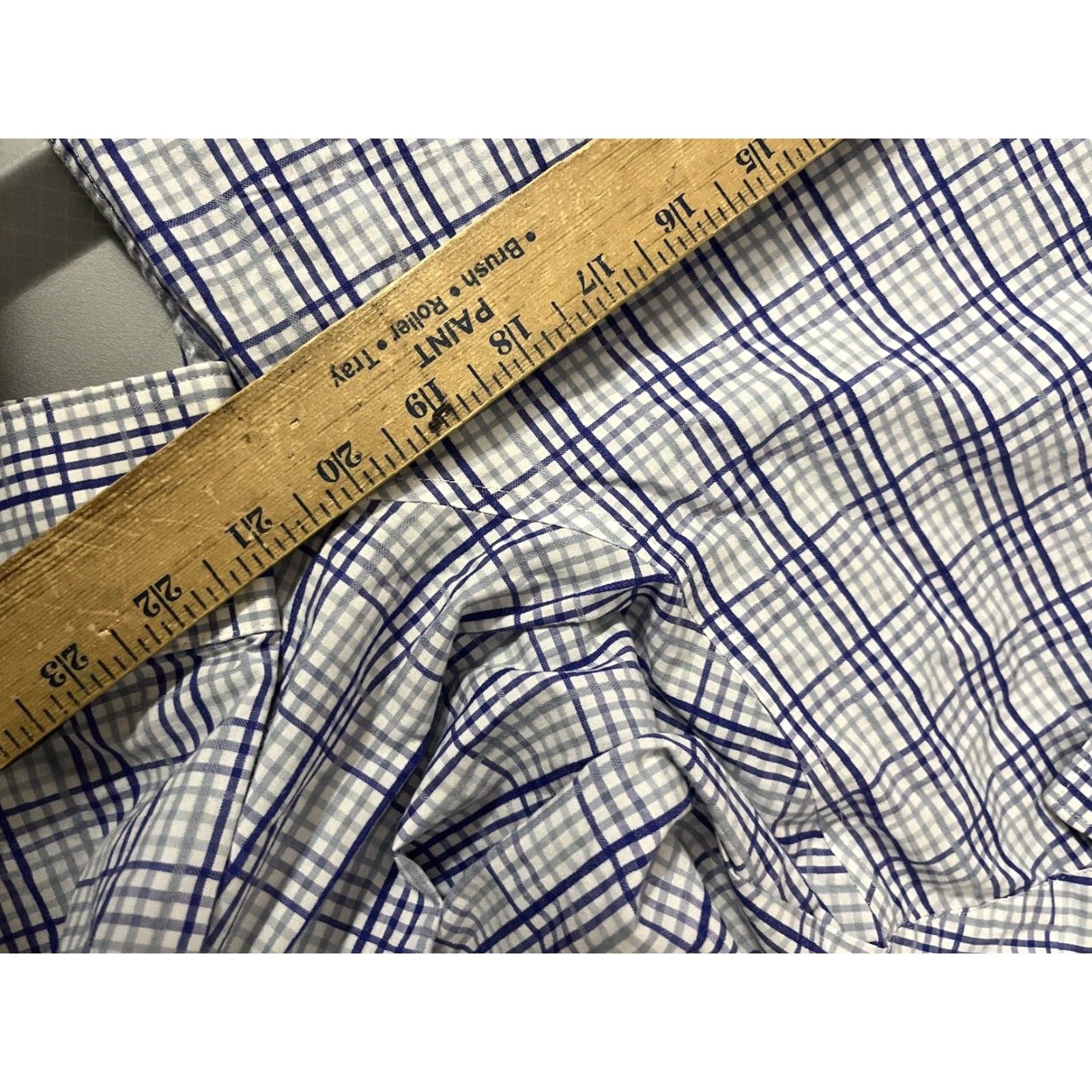 Perry Ellis Perry Ellis Slim Fit Button-Up Long Sleeve Blue Plaid Shirt 15.5 Mens Size US M / EU 48-50 / 2 - 5 Thumbnail