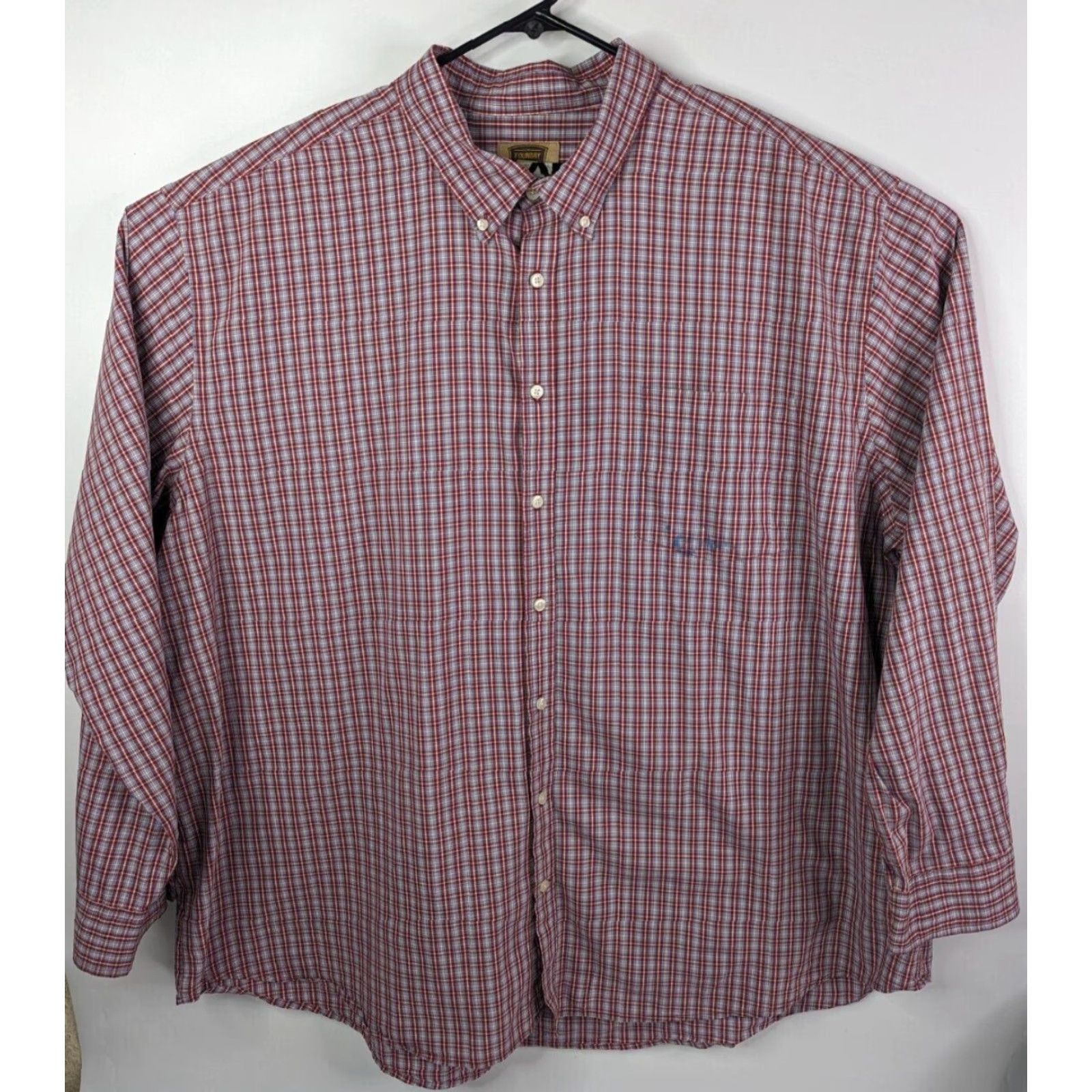 Vintage Foundry Shirt 4XLT Red Plaid Button Long Sleeve Easy Care (Defect) Size US XXL / EU 58 / 5 - 2 Thumbnail