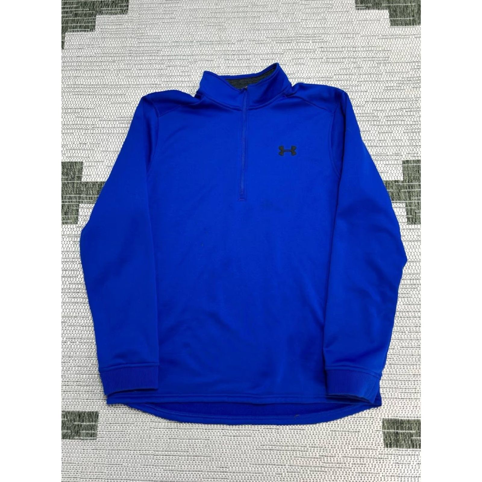 Under Armour Under Armour Sweatshirt Mens Large Blue Fleece Coldgear Loose Fit Quarter Zip Size US L / EU 52-54 / 3 - 2 Thumbnail