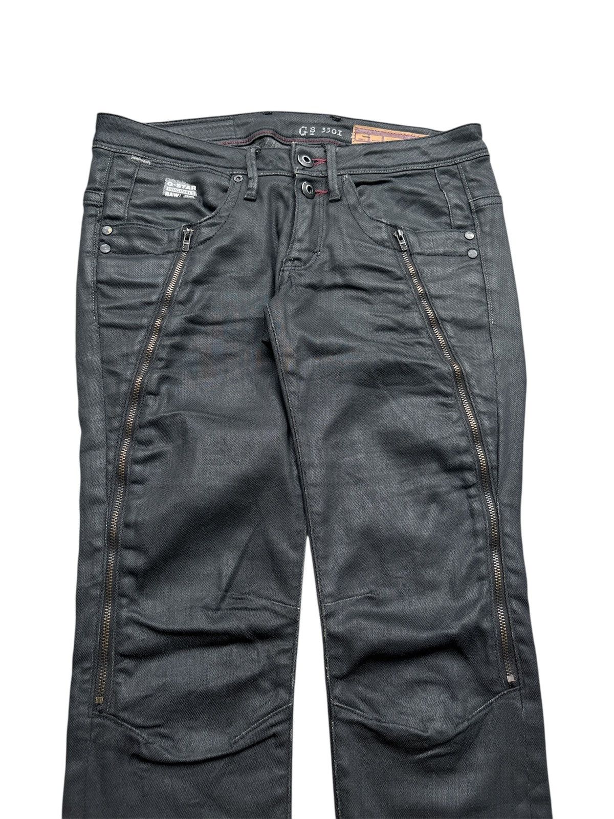 Hedi Slimane Waxed Biker Skinny Denim Jeans Size US 28 / EU 44 - 2 Thumbnail