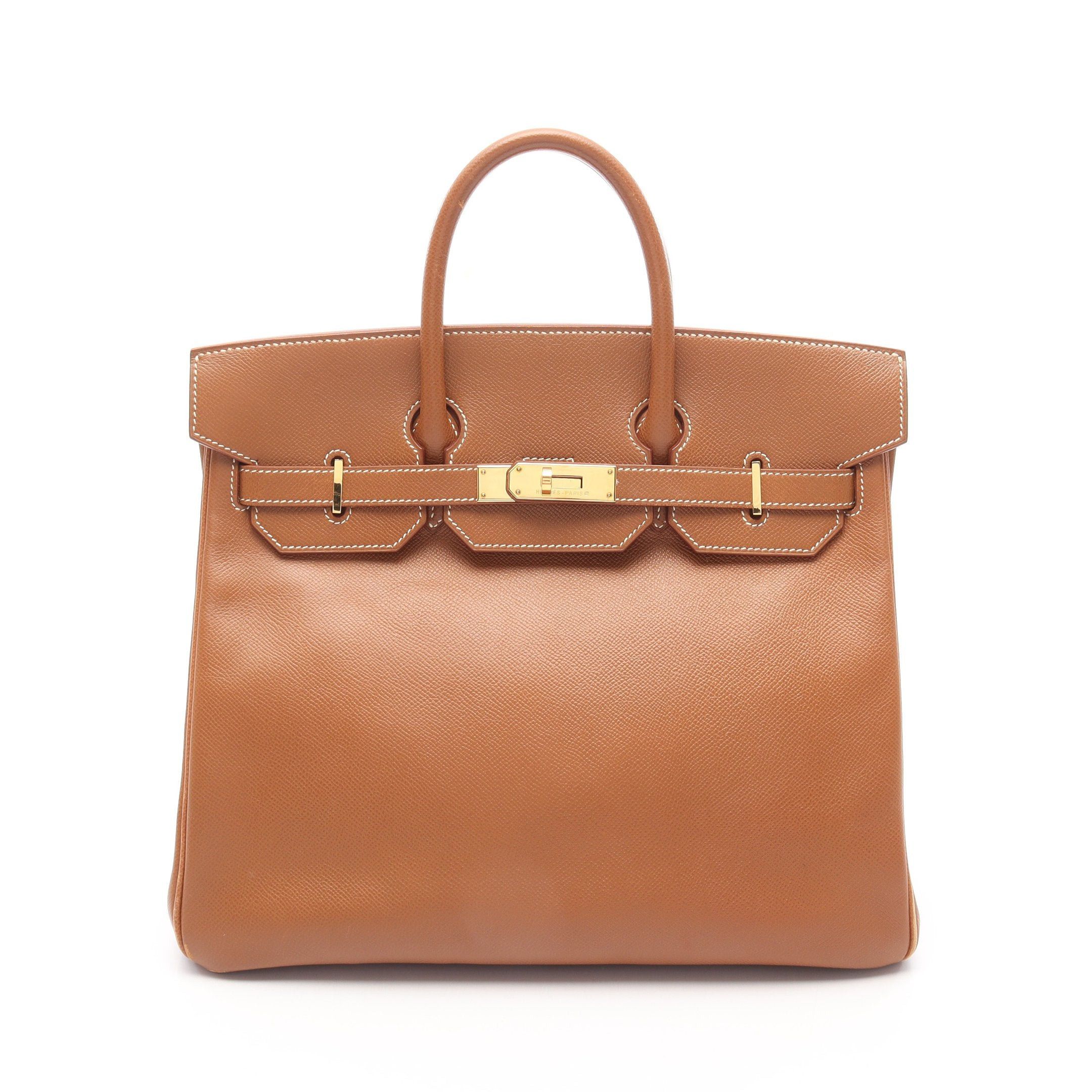 Hermes Hermes Haut A Courroies 32 Gold Handbag Courchevel Light Brown Hardware ○ Z Stamp Size ONE SIZE - 1 Thumbnail