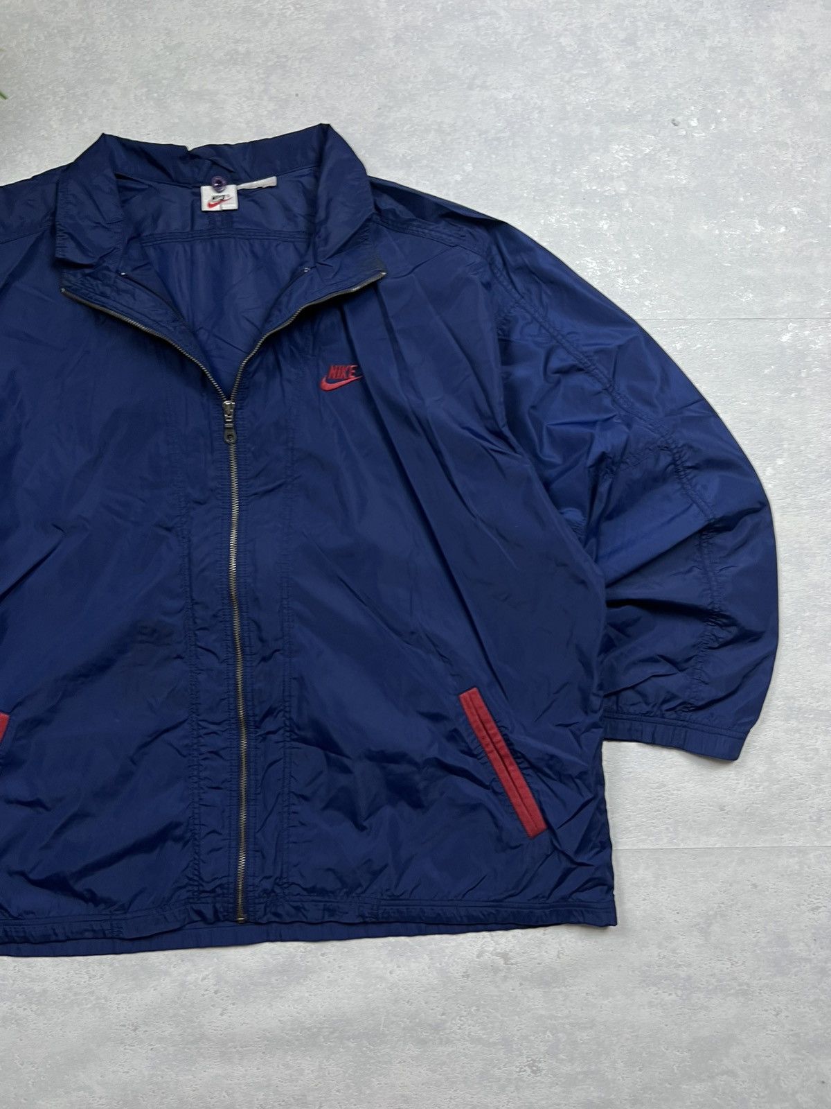 Nike 90s Nike Double Swoosh Vintage Y2K Oversized Nylon Jacket Size US XL / EU 56 / 4 - 4 Thumbnail