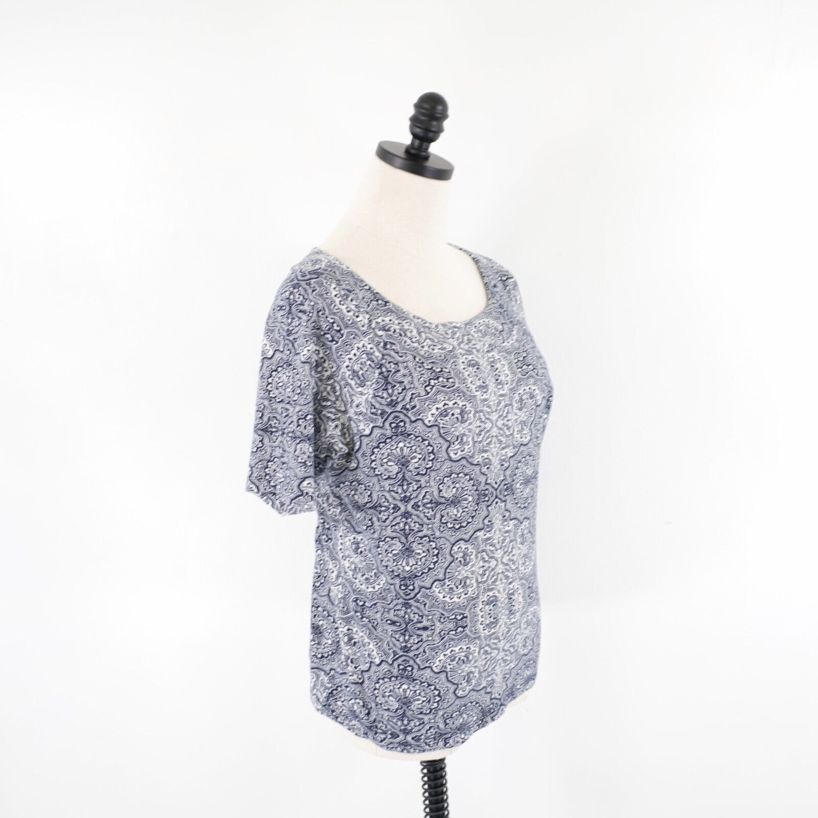 Jones New York Jones New York Signature Medium Blue Paisley Top / Blouse Sc Size M / US 6-8 / IT 42-44 - 5 Thumbnail