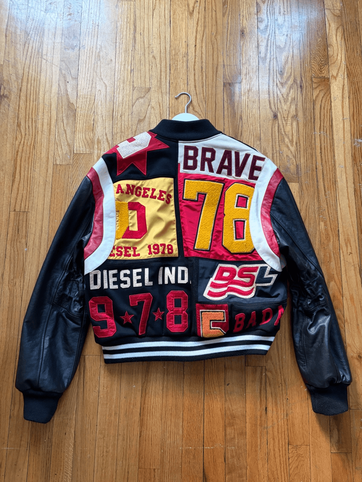 Diesel L-Keir Patchwork Black & Multicolor Varsity Bomber Jacket XL Size US XL / EU 56 / 4 - 3 Thumbnail