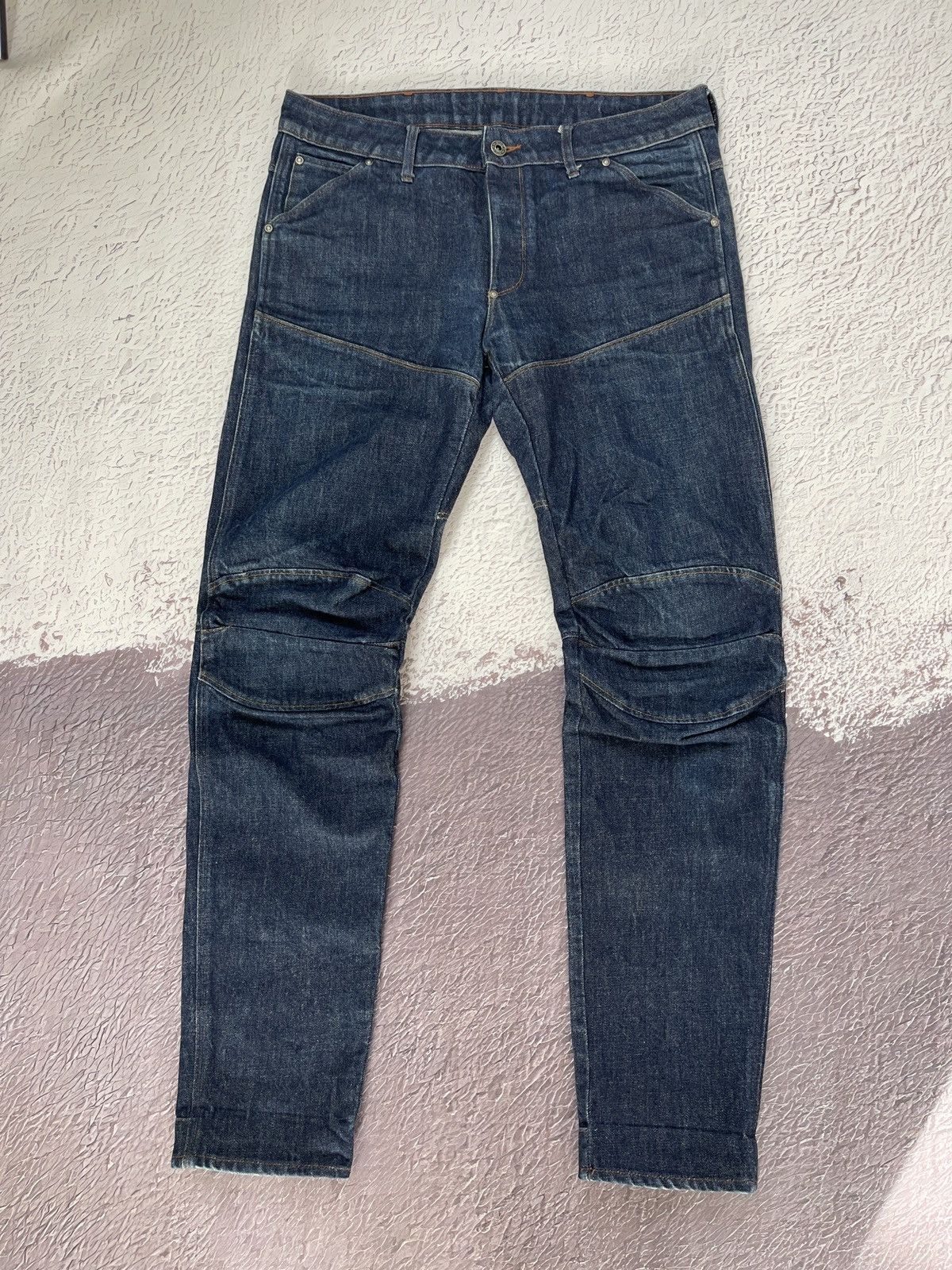 G-Star G-Star Raw double knee indigo blue biker style jeans denim Size US 36 / EU 52 - 2 Thumbnail