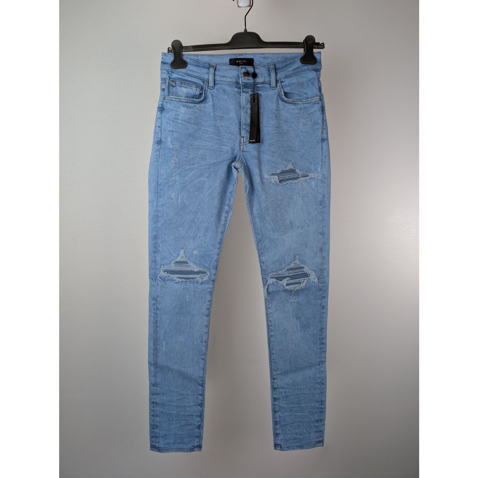 Amiri o1rshd1 Oversized Mesh Jeans in Ashley Blue Size US 31 - 10 Thumbnail