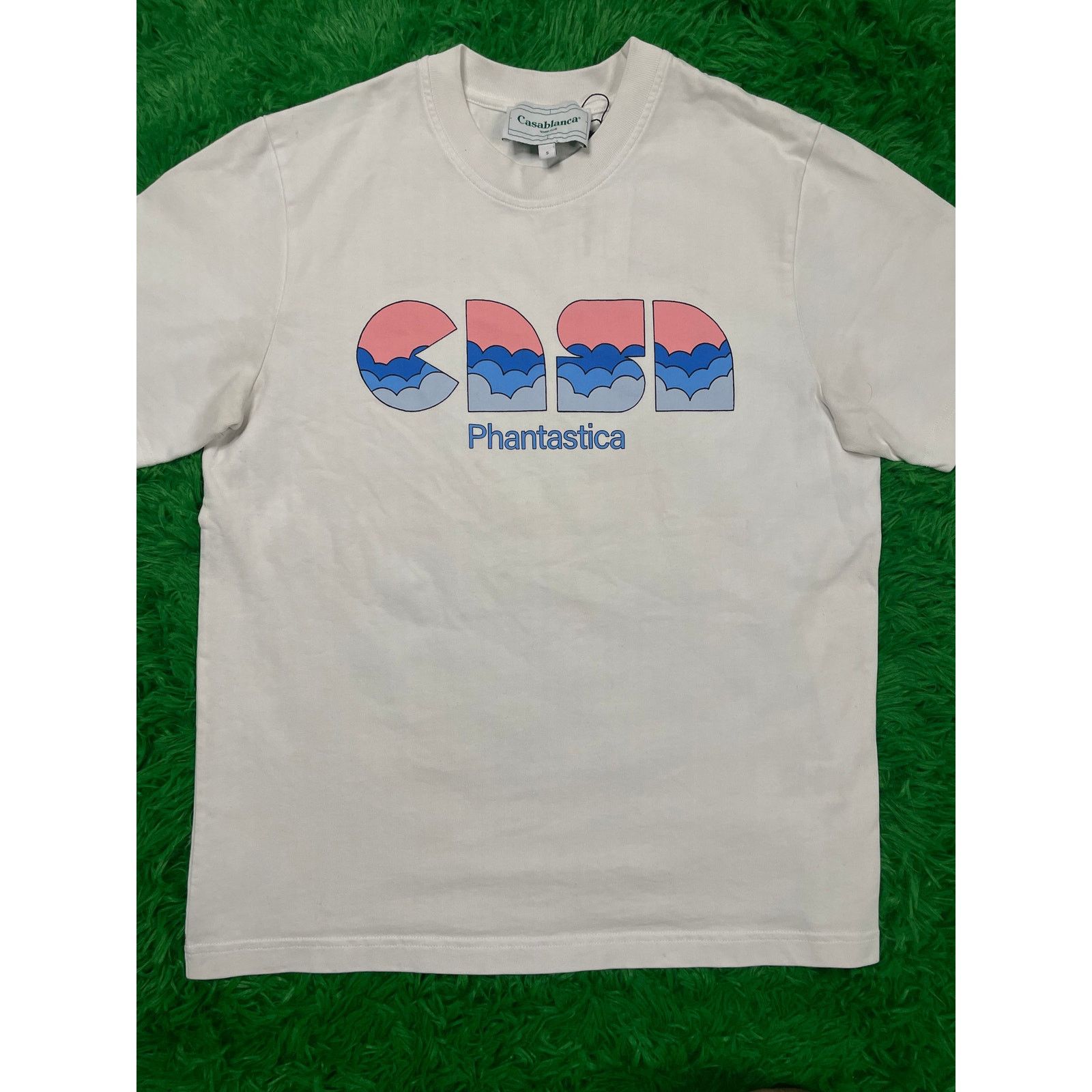 Casablanca Casablanca Tee White Pink Blue Small Used Size US S / EU 44-46 / 1 - 1 Thumbnail