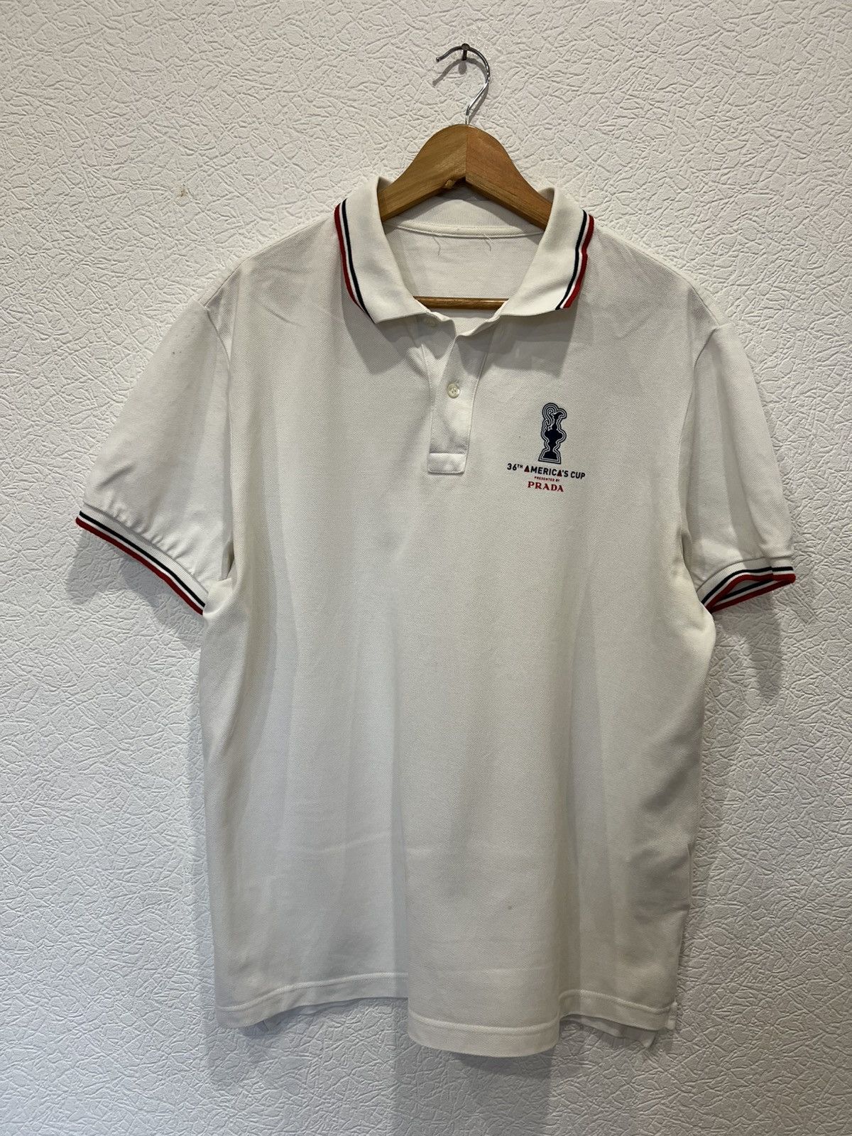 Prada Prada Mens White Polo Shirt Size US XL / EU 56 / 4 - 1 Thumbnail