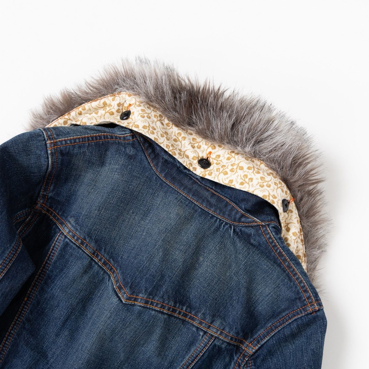Abercrombie & Fitch Abercrombie Ezra Fitch Denim Jacket Faux Fur Collar Cropped Size M / US 6-8 / IT 42-44 - 7 Thumbnail
