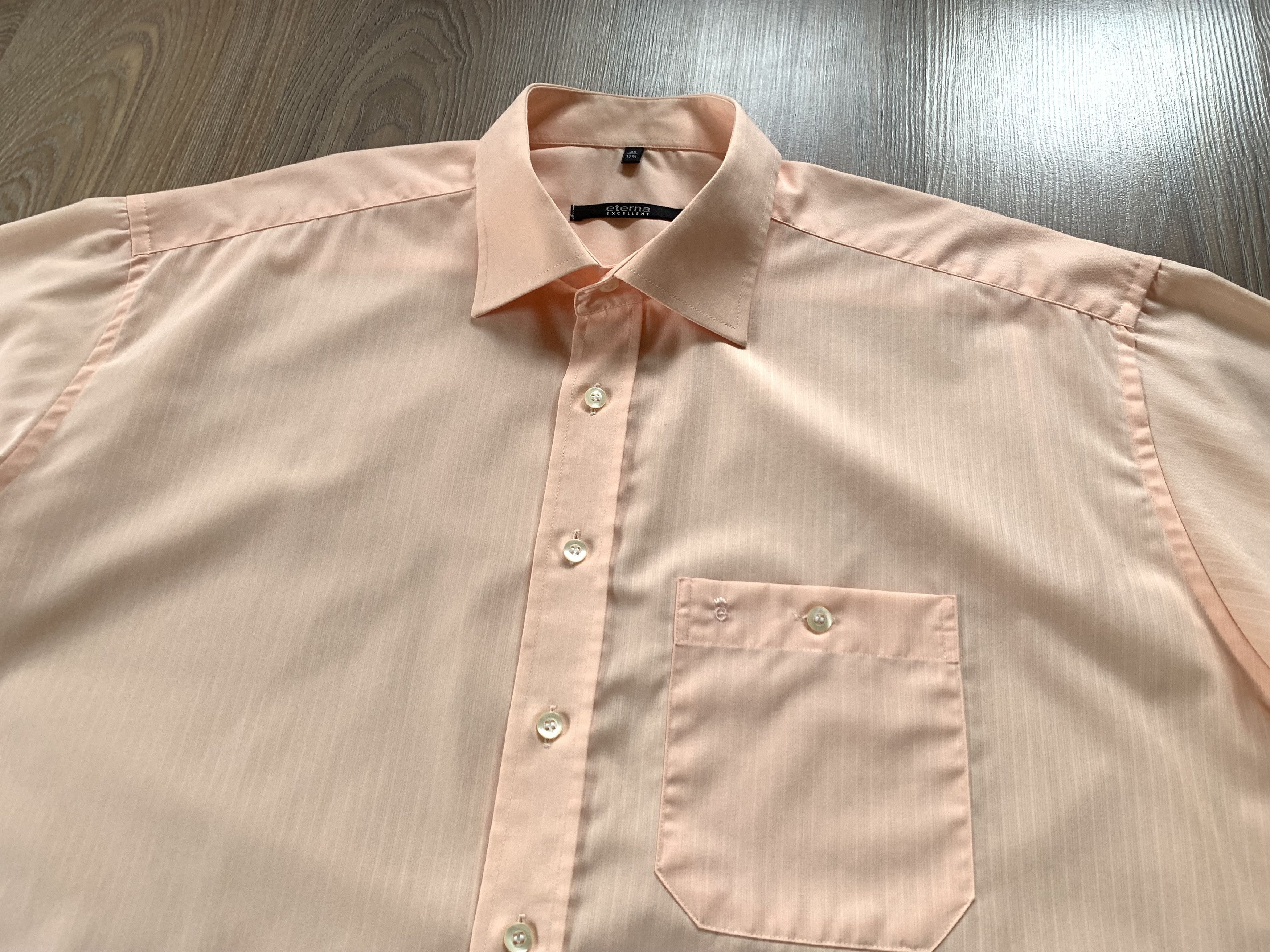 Other Eterna Excellent Mens Peach Short Sleeve Pocket Shirt Size US XL / EU 56 / 4 - 4 Thumbnail