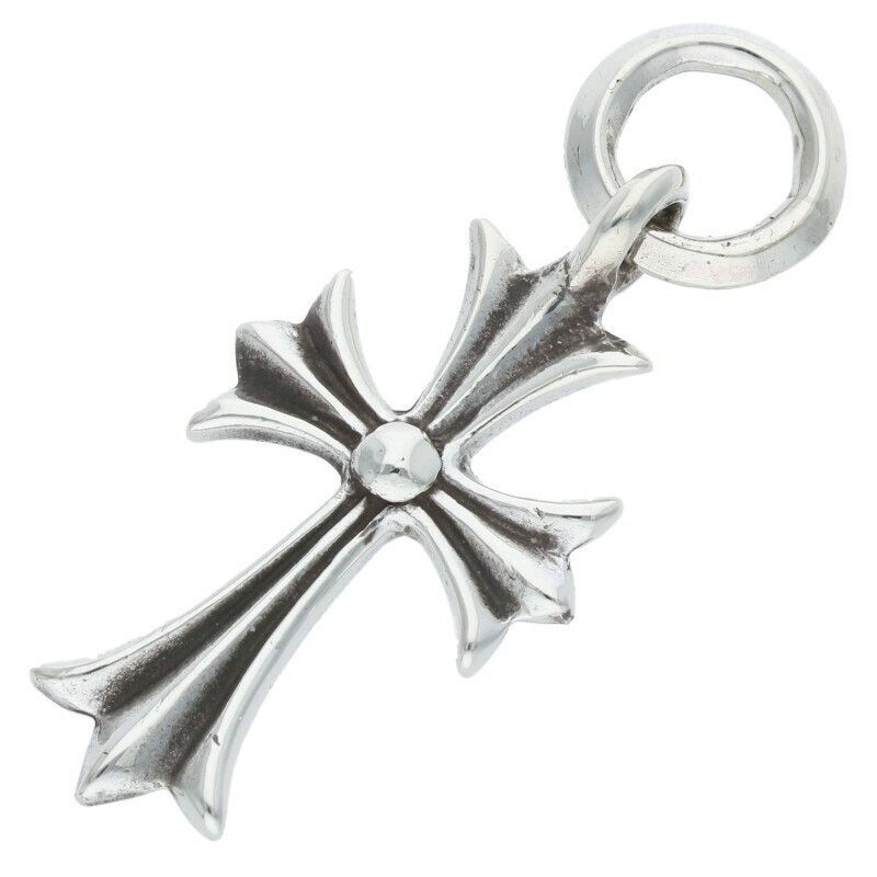 Chrome Hearts Tiny CH Cross Charm Necklace Silver