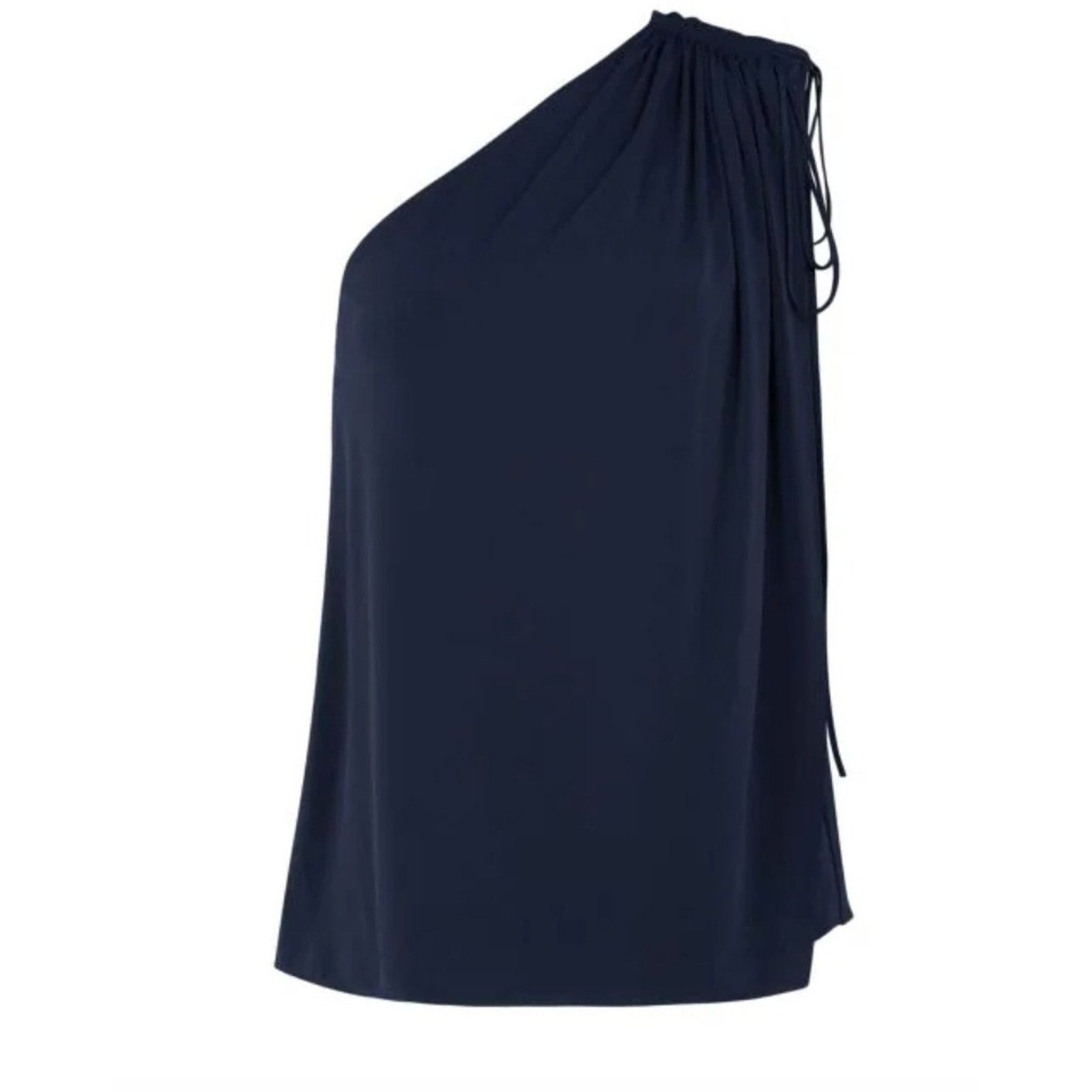 Halston Halston Nathalie Jersey Draped One Shoulder Navy Top XL Size XL / US 12-14 / IT 48-50 - 1 Thumbnail