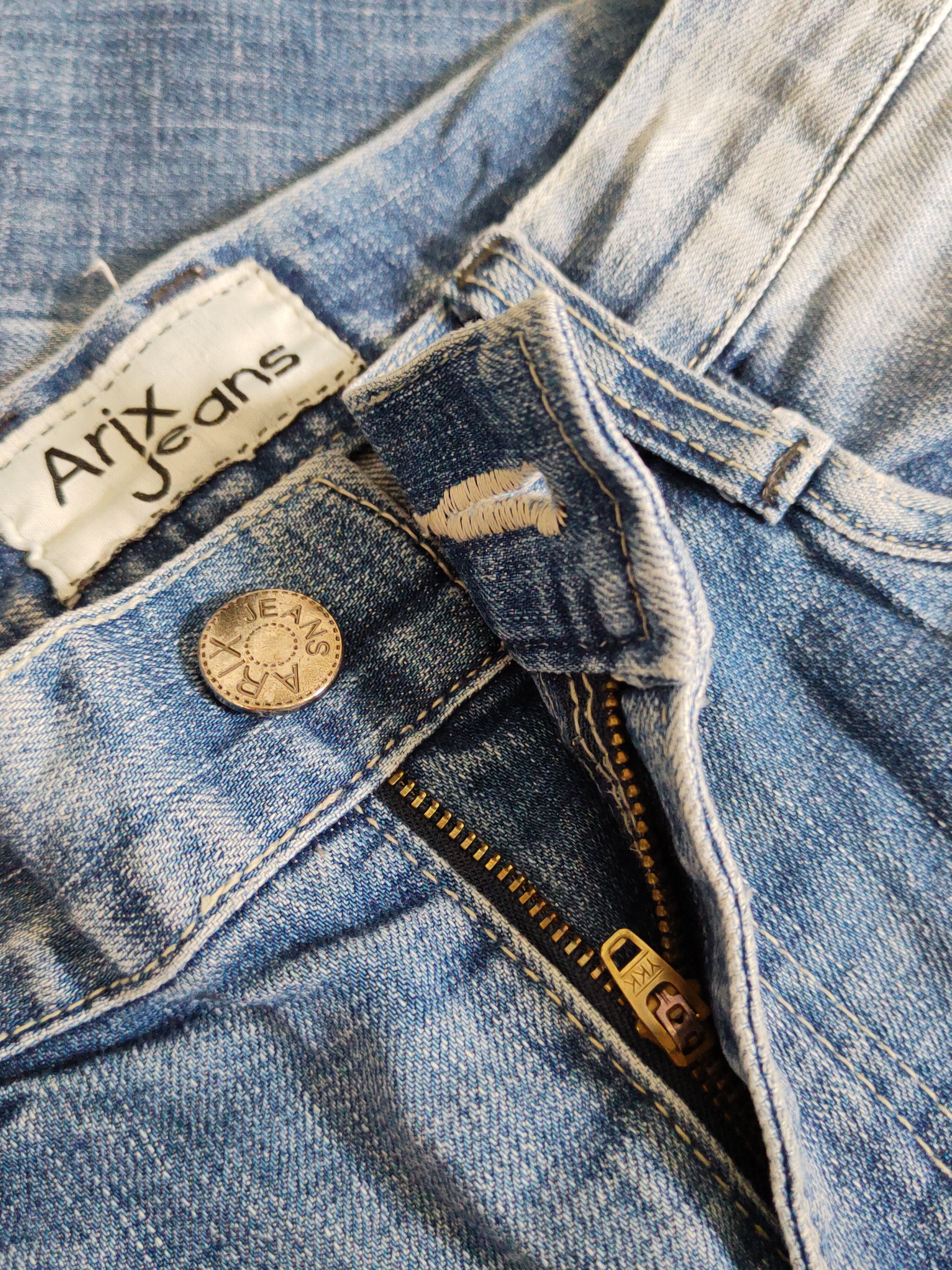 Japanese Brand Arix Blue Faded ripped distressed jeans Denim #S1603 Size US 32 / EU 48 - 15 Thumbnail