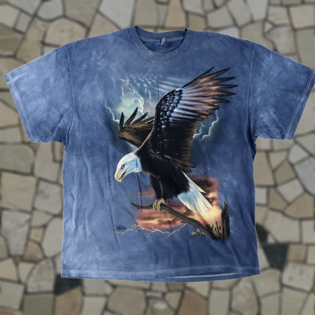The Mountain The Mountain Bald Eagle Tie-Dye T-Shirt Blue Men's XL Size US XL / EU 56 / 4 - 1 Thumbnail