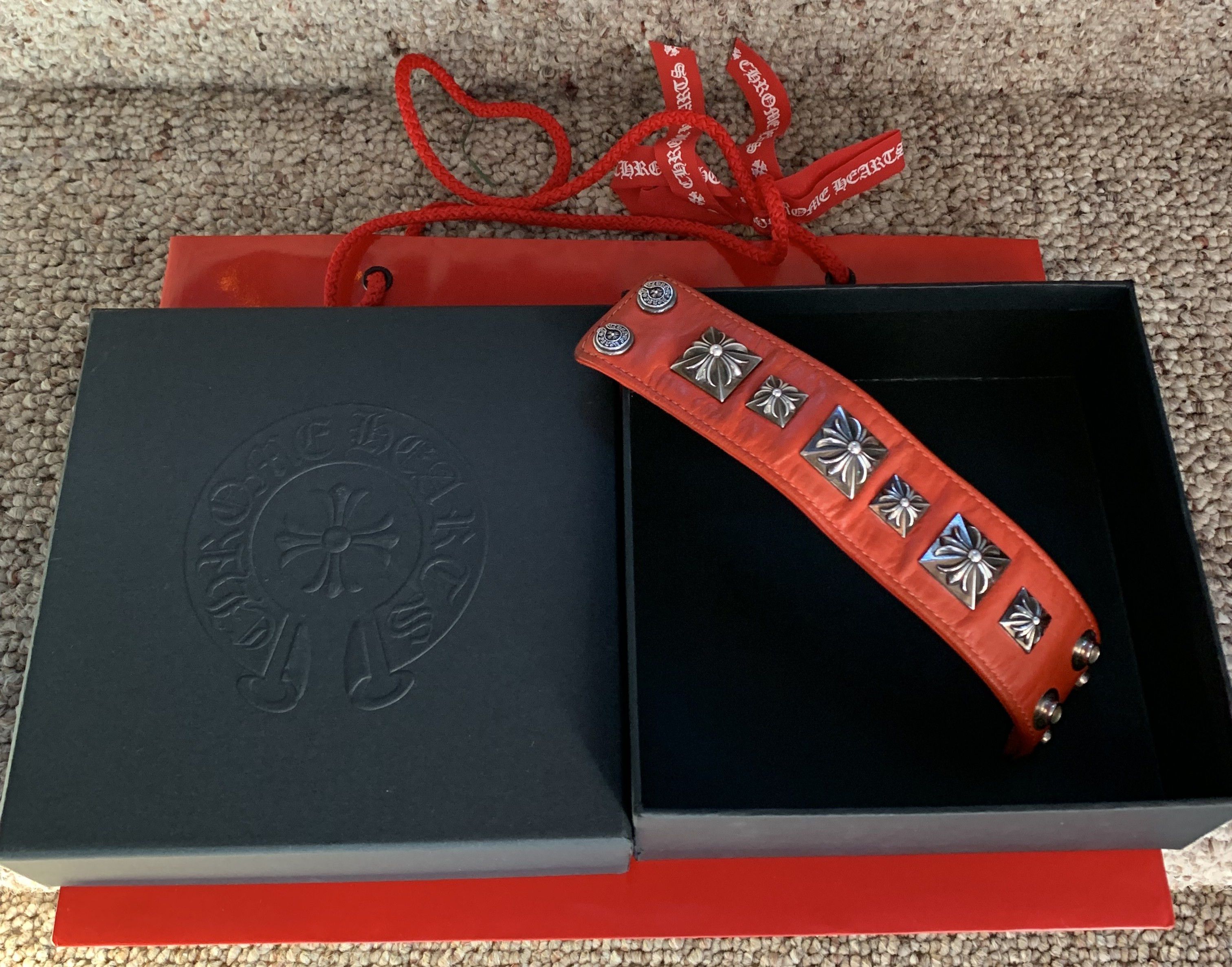 Chrome Hearts Chrome Hearts Studded Leather Silver Snap Bracelet Size ONE SIZE - 10 Thumbnail