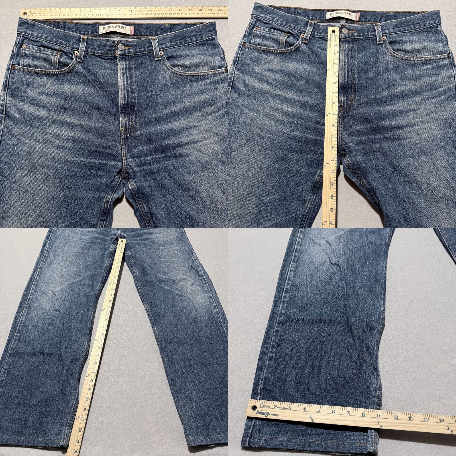 Levi's Levi's 505 Jeans Men Blue Denim Mid Rise Straight Pockets 38X34 Denim Jeans - 38X34 Size US 38 / EU 54 - 9 Thumbnail
