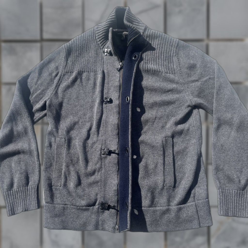 Banana Republic VINTAGE Banana Republic Sweater Gray Solid M Toggle Professor Fisherman Cardigan Size US M / EU 48-50 / 2 - 1 Thumbnail