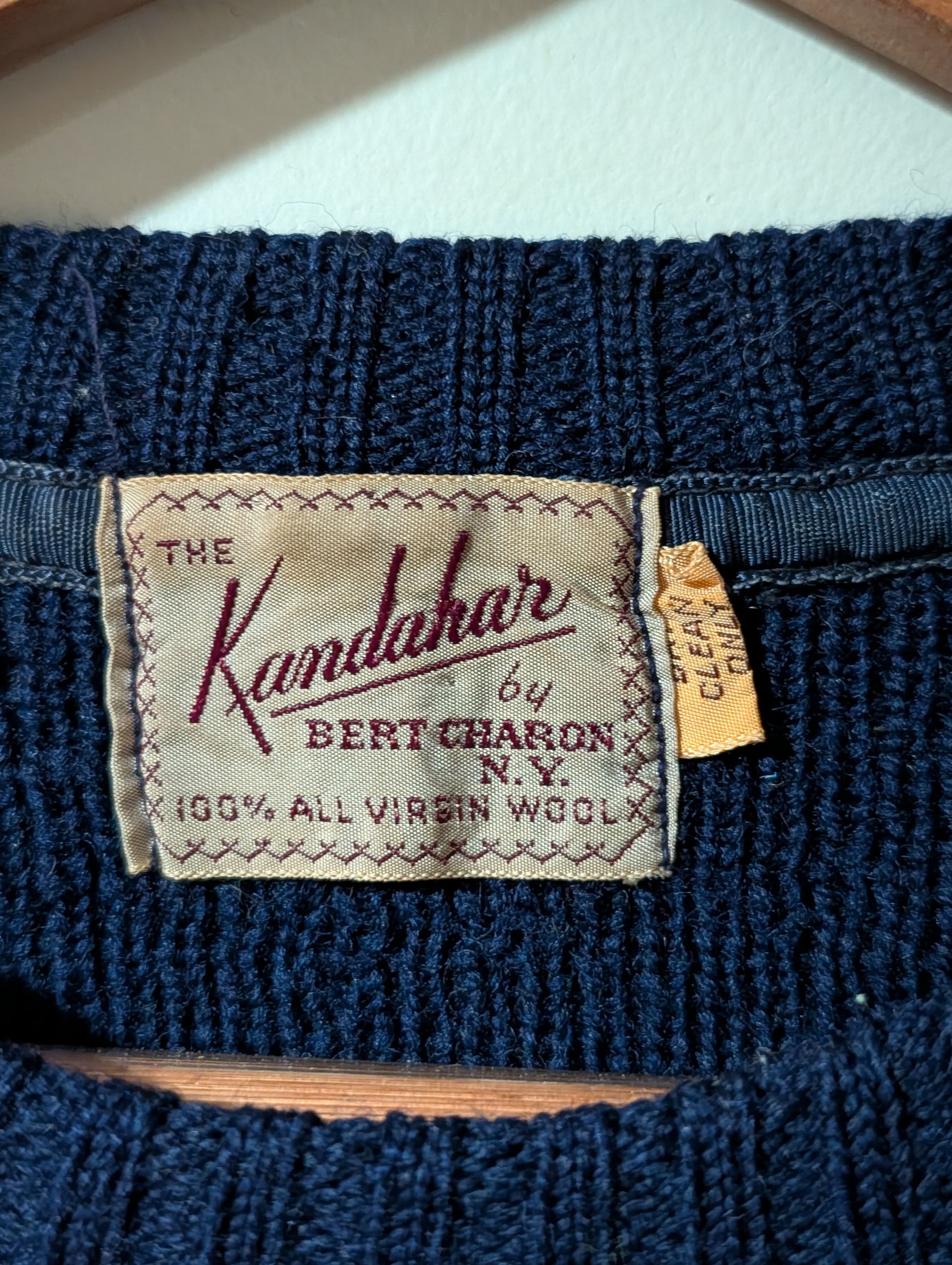 Vintage Vintage 60s Kandahan Bert Charon Virgin Wool Knitted Sweater Size US M / EU 48-50 / 2 - 2 Thumbnail