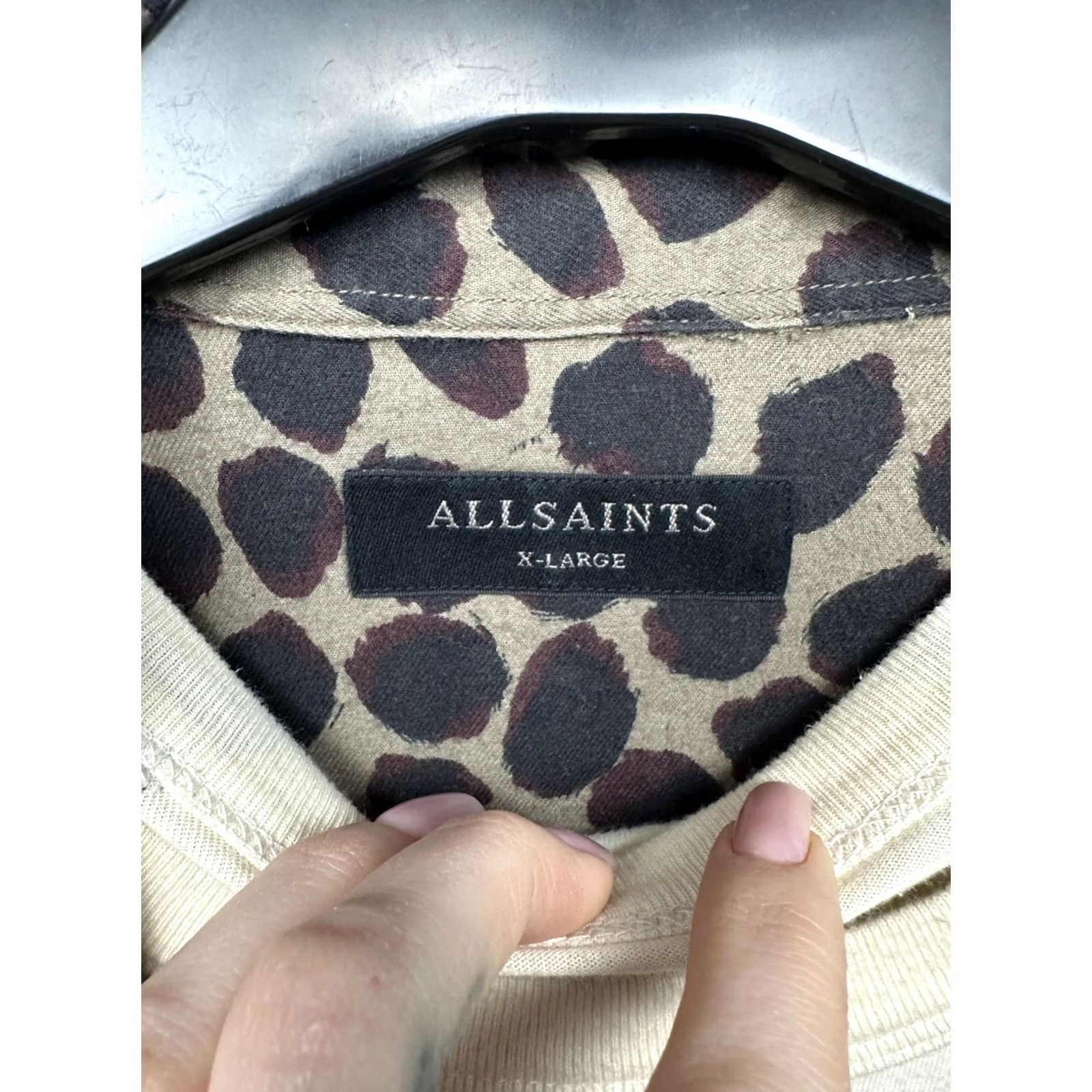 Allsaints Allsaints Waka Mens Flannel Plaid Shirt XL Multicolor Button-Up, Cotton, Long Sleeve, Regular Size, Men Size US XL / EU 56 / 4 - 3 Thumbnail