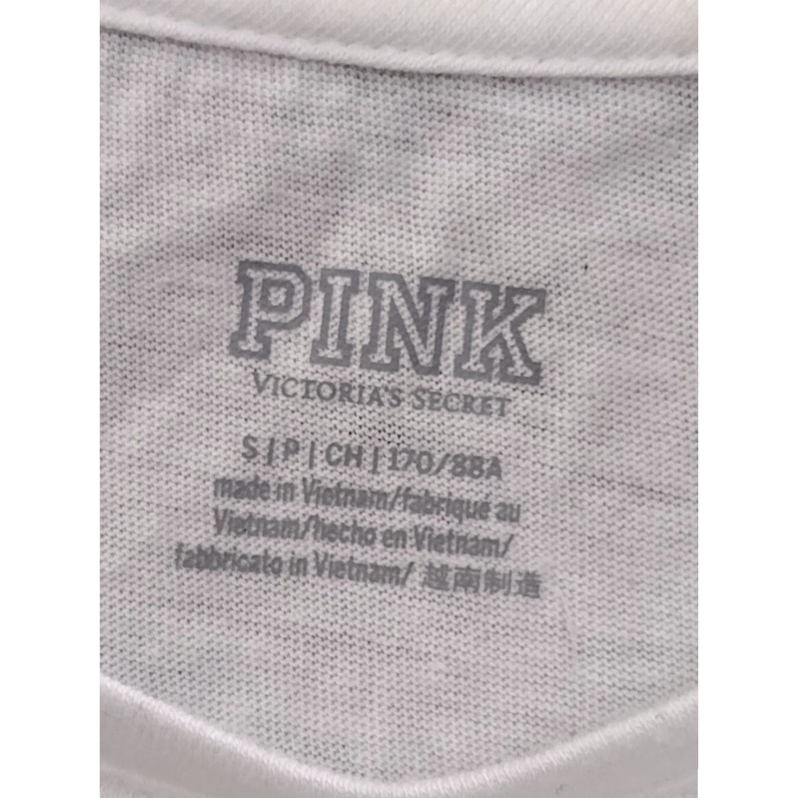 Victoria's Secret PINK Victoria's Secret Crop Tank-Top Logo Girls In Charge Sleeveless White Small Tank Top Women Adult Regular Cotton Blend Shirt/Top Size S / US 4 / IT 40 - 4 Thumbnail