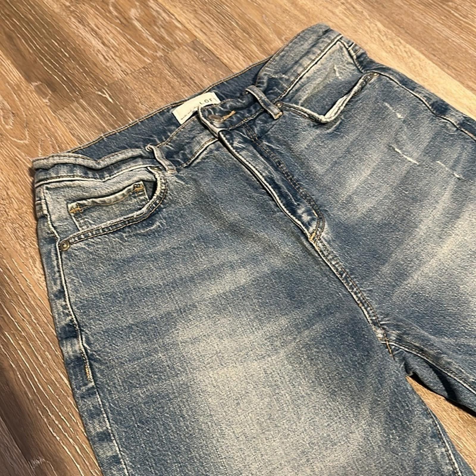 Other LOFT 26/2 jeans The Straight Crop Whisker Light Blue Denim Size 26" / US 2 / IT 38 - 4 Thumbnail