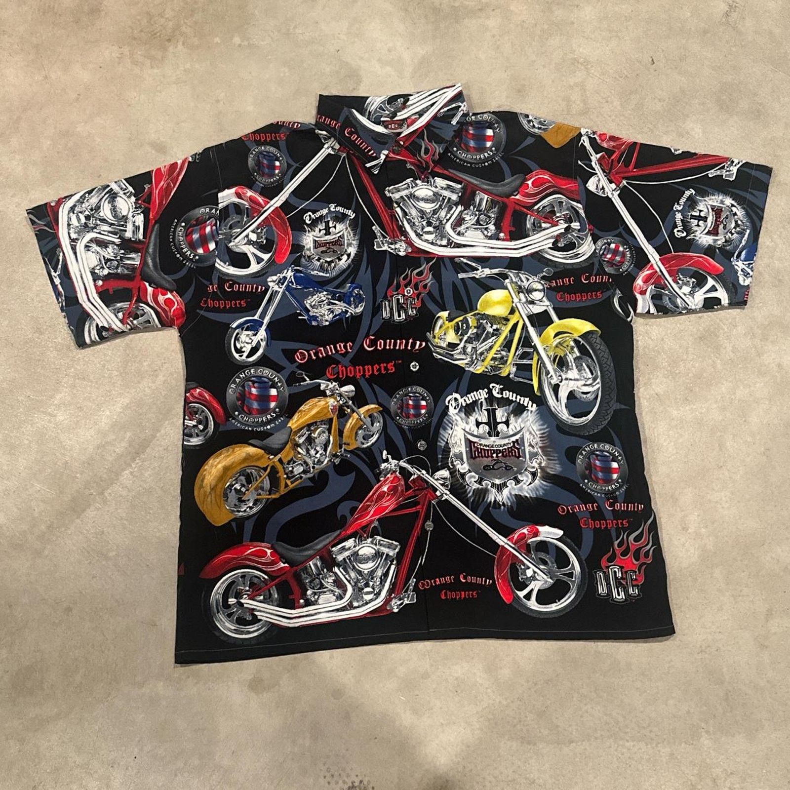 West Coast Choppers 2004 Orange County Chopper Button Up Motorcycle Biker Shirt Size US XL / EU 56 / 4 - 1 Thumbnail