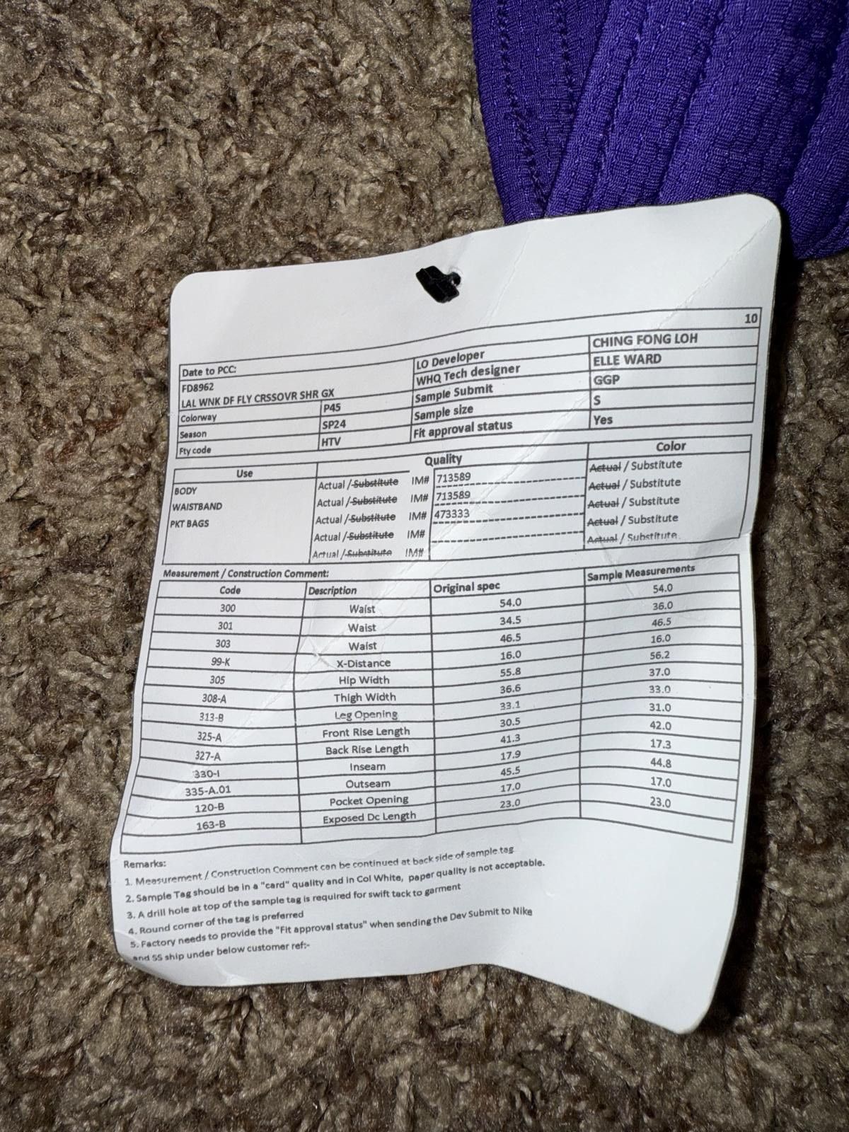 Nike Nike Women’s Purple LA Lakers Authentic Crossover Fly Performance Shorts Sample Size 28" / US 6 / IT 42 - 7 Thumbnail