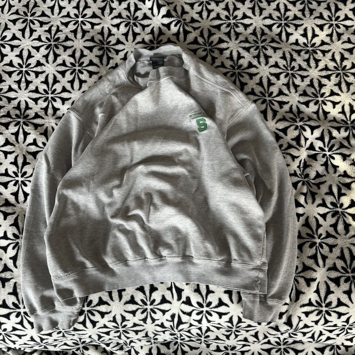Pro Edge Gray pro edge msu michigan state embroidered crewneck Size US XL / EU 56 / 4 - 1 Thumbnail