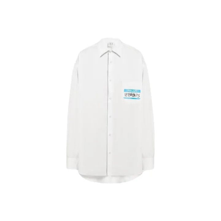 Vetements Vetements White Letter Print Long Sleeve Shirt 0079 Size US M / EU 48-50 / 2 - 1 Thumbnail