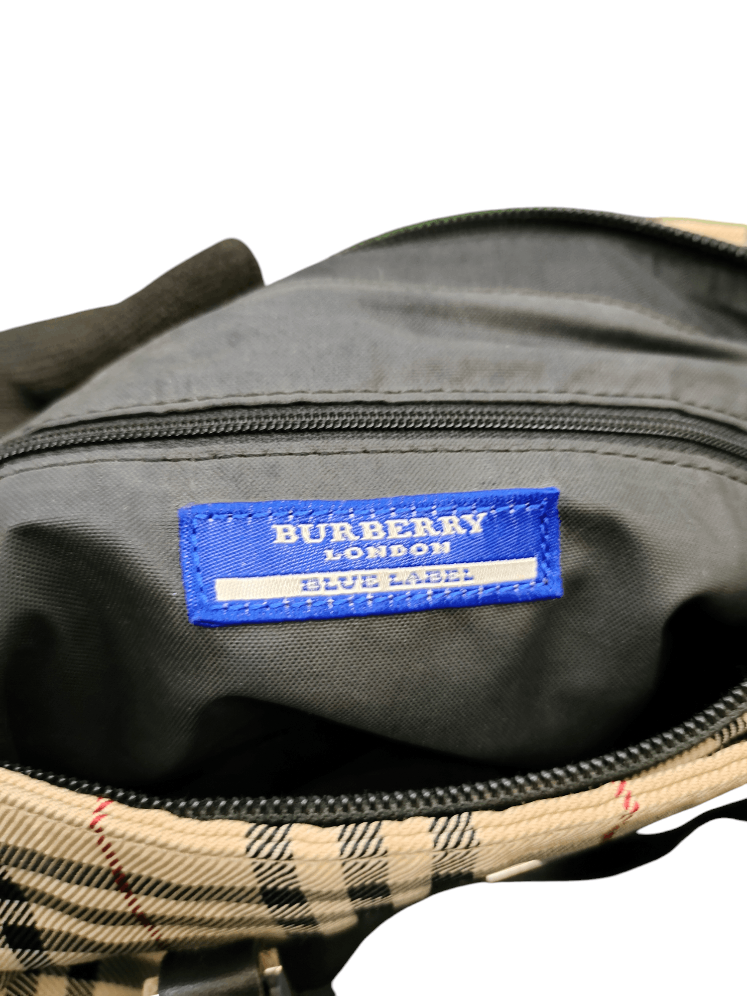 Burberry Blue Label Nova Check Cotton Mix Leather Tote Bag