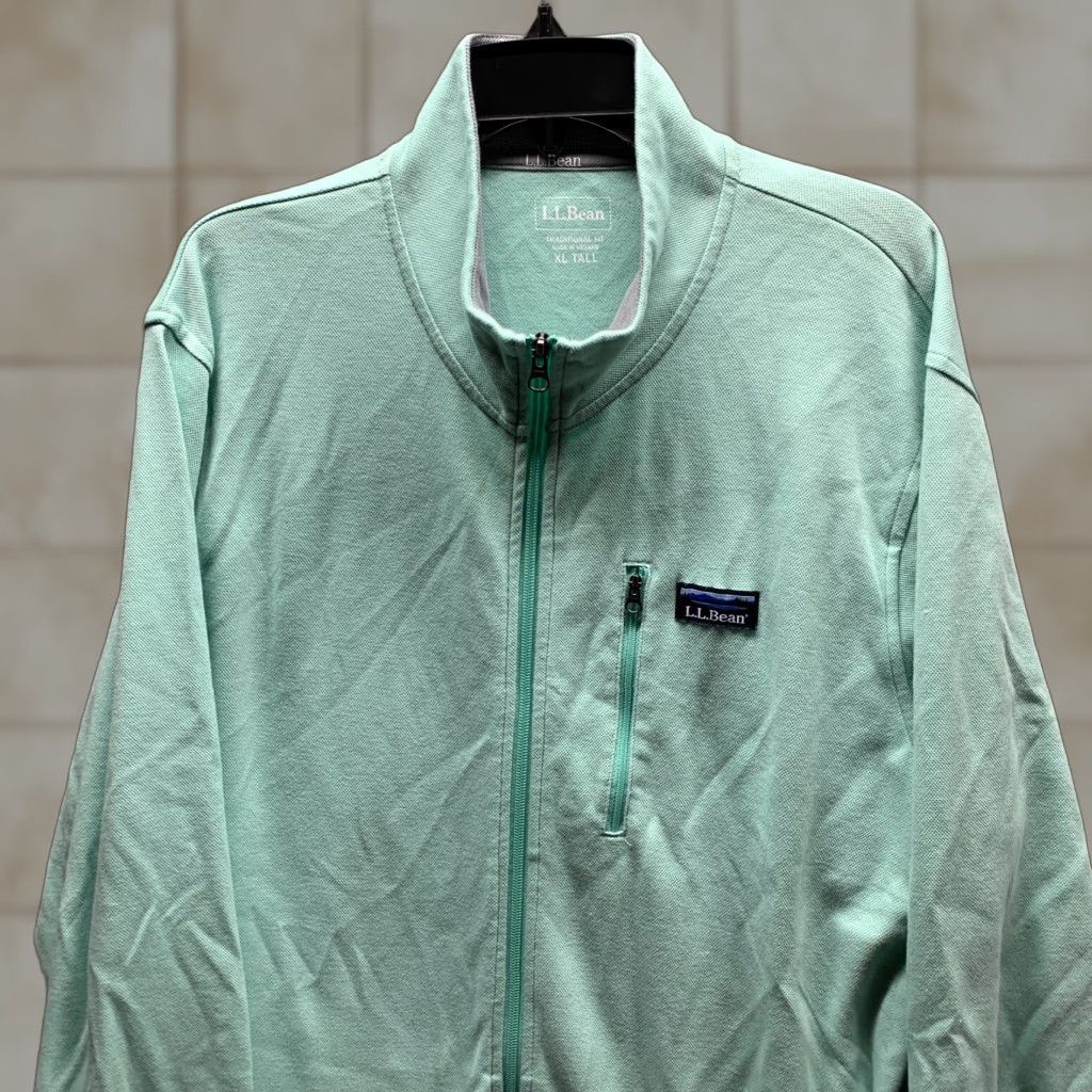 Vintage VINTAGE LL Bean Sweater Adult XL Green Mens Full Zip 80s 90s Casual Lightweight Mock Neck Knit Cotton Long Sleeve Size XL Tall XLT Size US XL / EU 56 / 4 - 1 Thumbnail