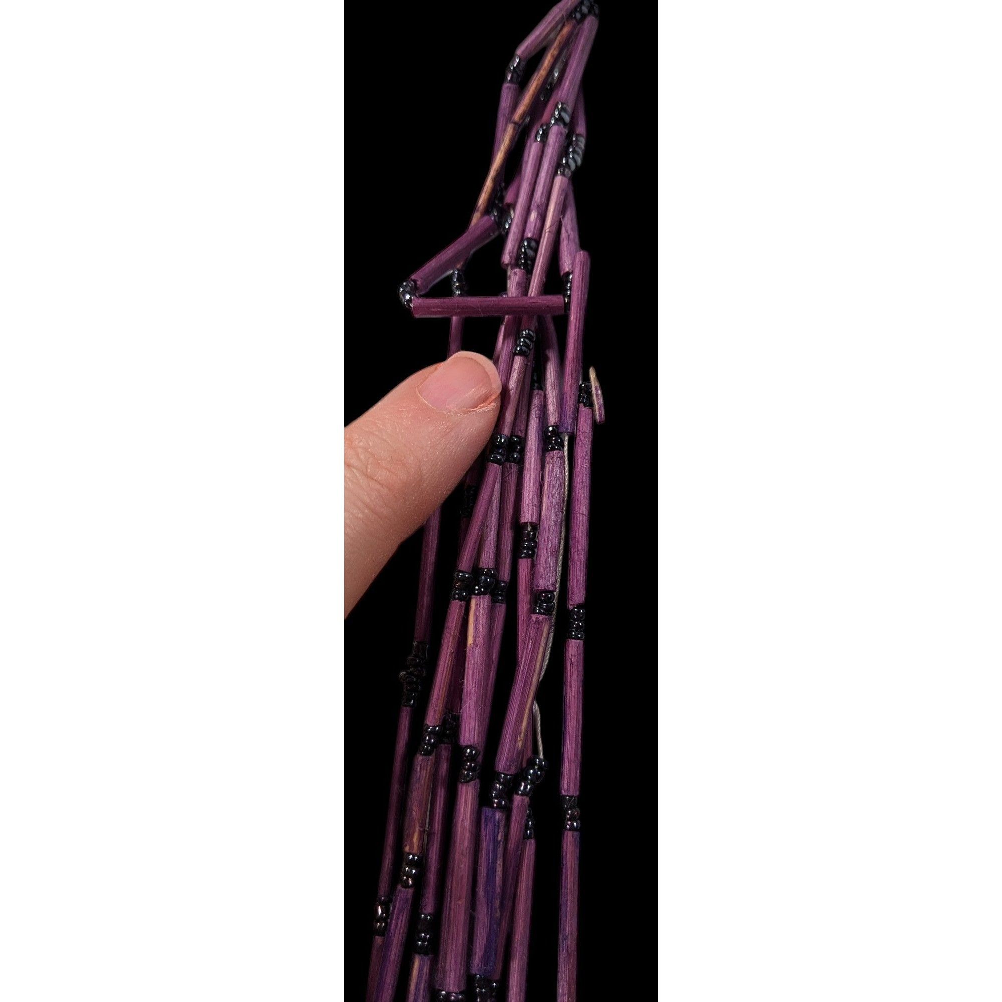 Other Vintage Bohemian Purple Wood And Glass Beaded Multistrand Ne Size ONE SIZE - 8 Thumbnail