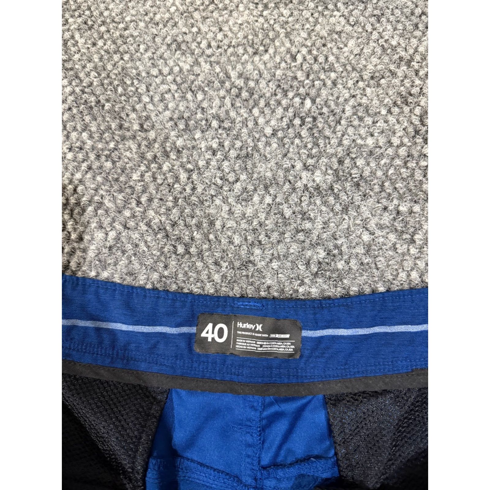 Hurley Hurley Shorts Mens 40 Blue Striped Dri-Fit Performance Golf Casual Elastic Waist Pockets Athletic Sports Regular Men's Size US 40 / EU 56 - 3 Thumbnail
