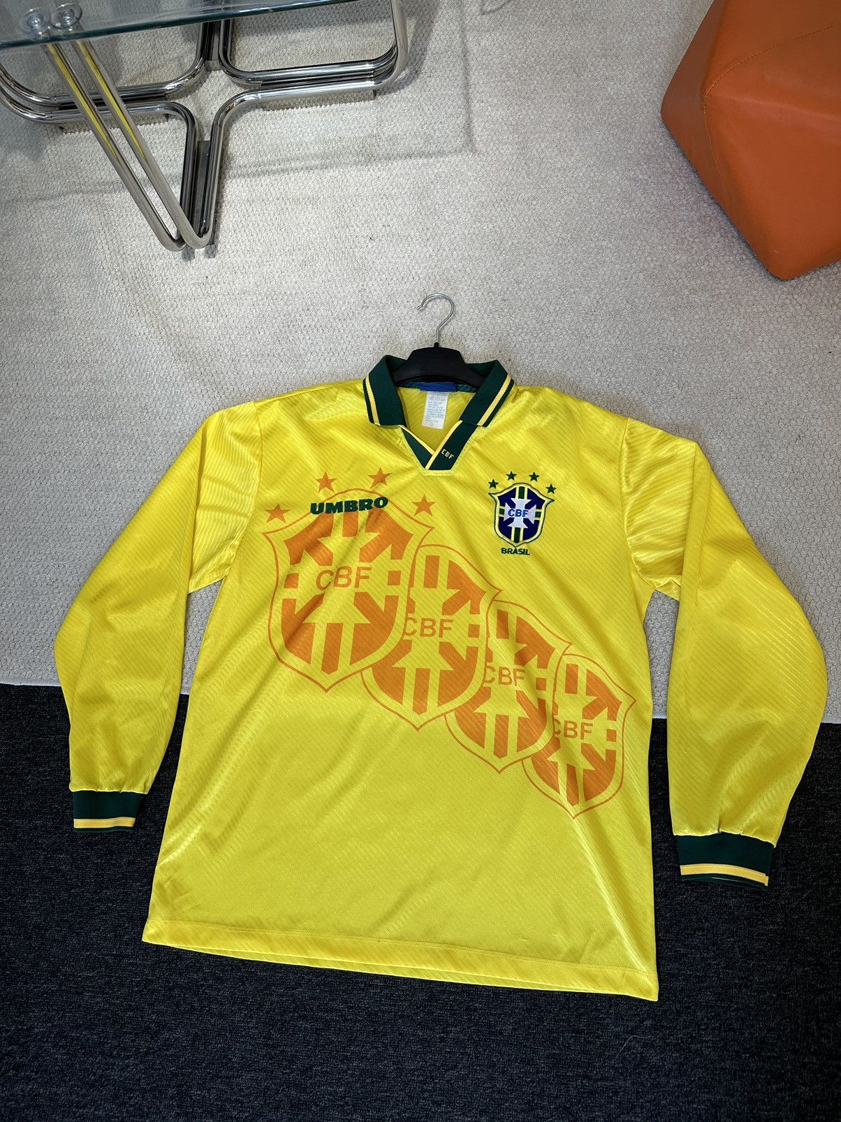Rare Jersey Soccer Brazil 94/95/95 Long Sleeve Player Issue
