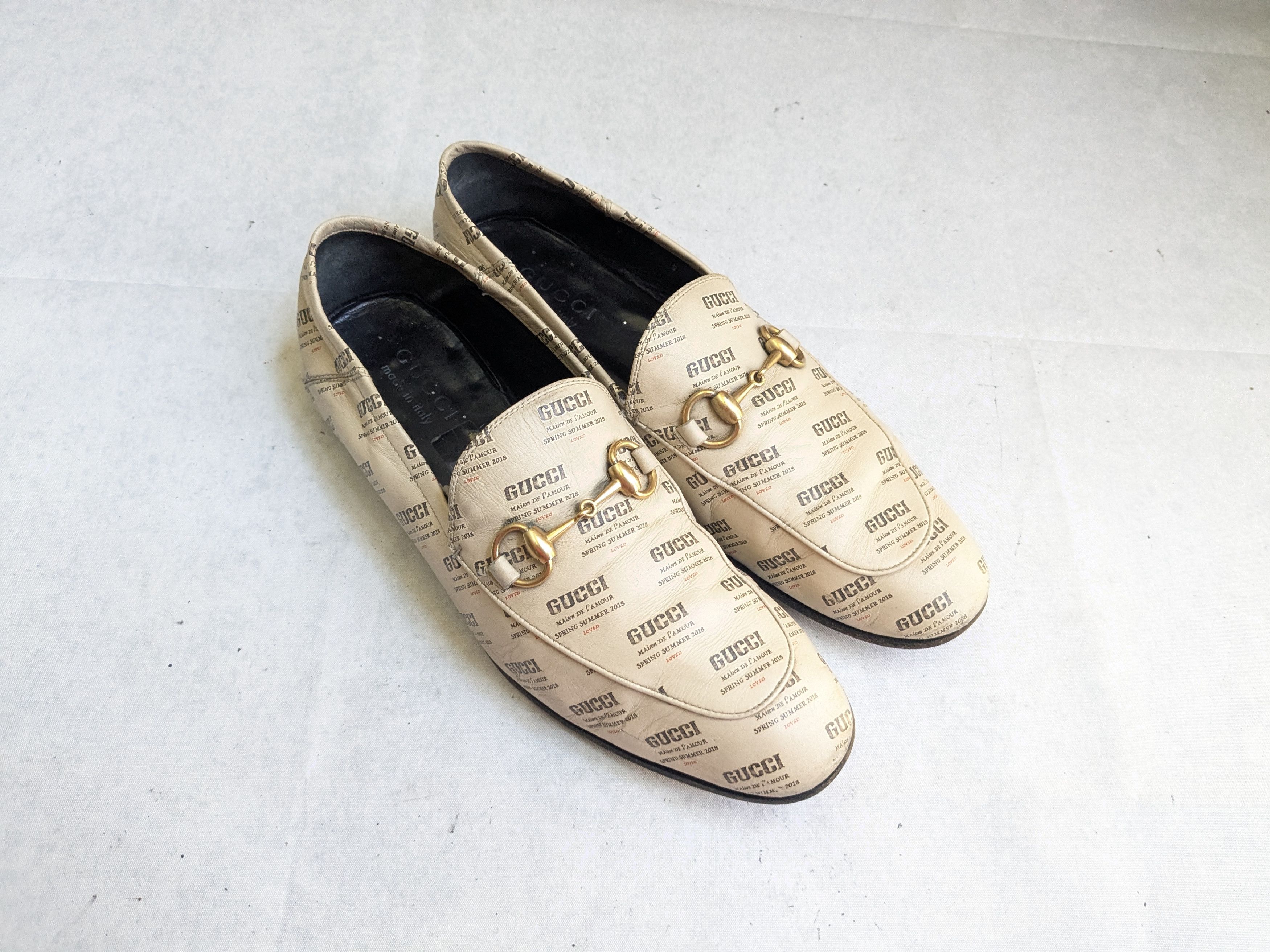 Gucci Gucci Brixton Horsebit Loafers Beige Leather 8.5 Size US 8.5 / EU 41-42 - 1 Preview
