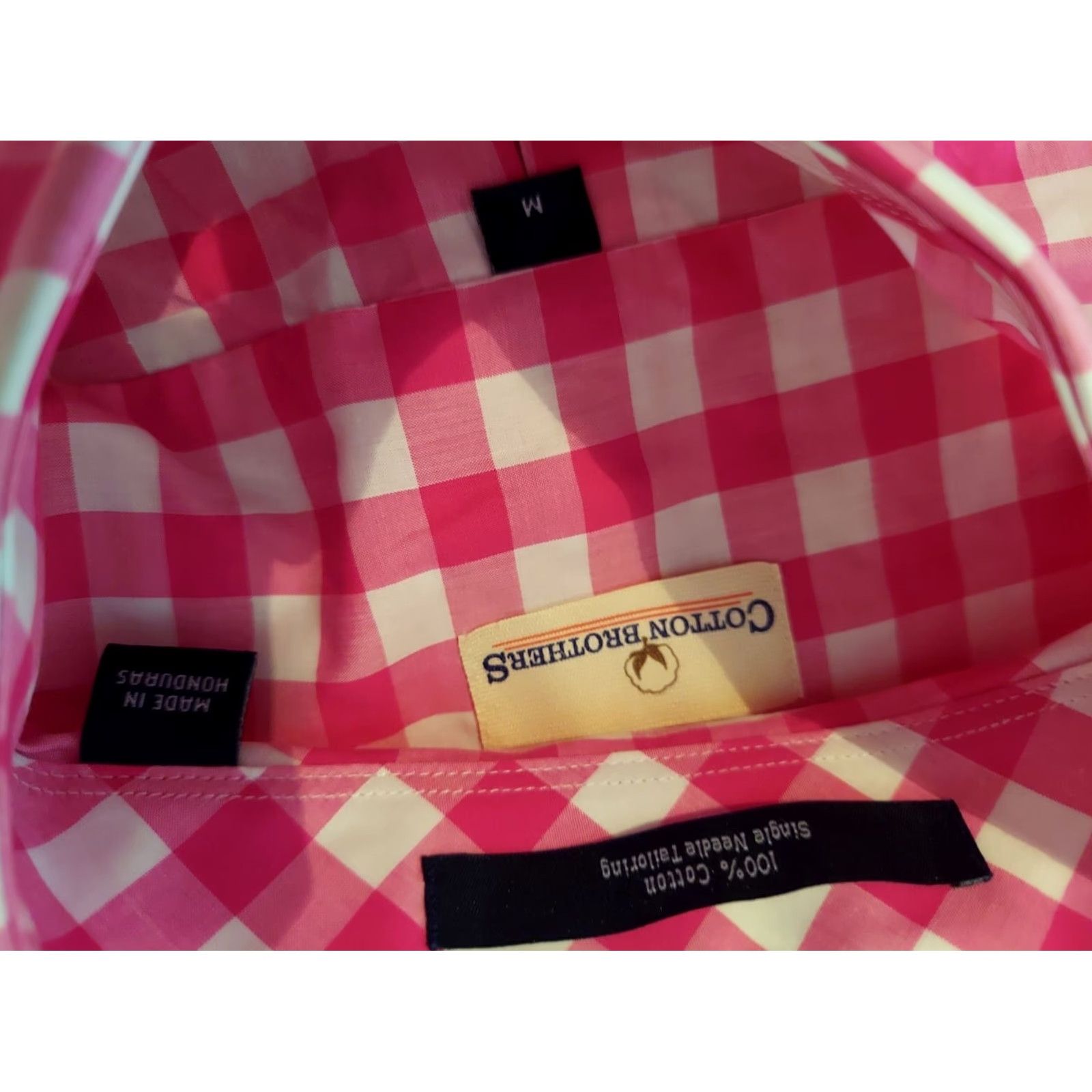 Pinko Cotton Brothers Dress Shirt Mens M Pink Cotton Shirt Size 40R - 3 Thumbnail