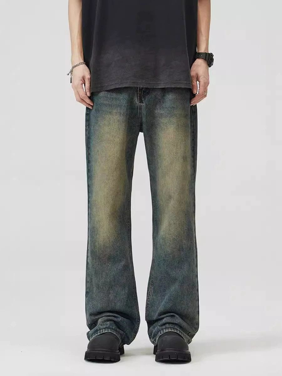 American oversize retro loose washed distressed baggy jeans