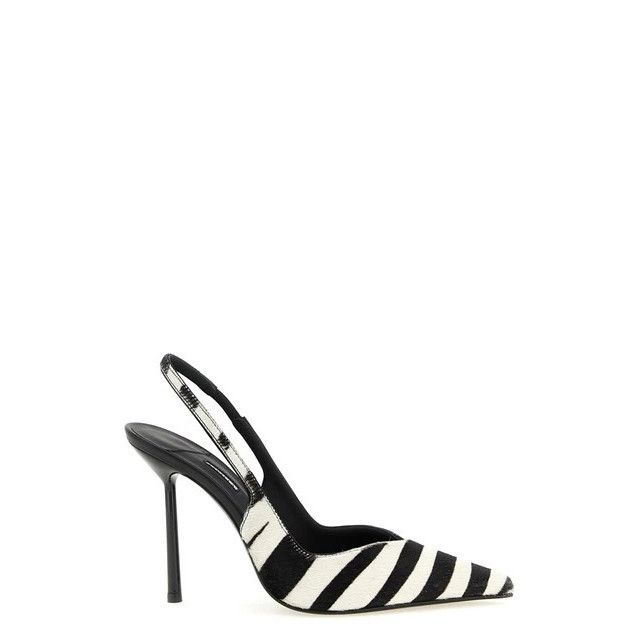 LE SILLA Vivienne Black/White Slingback Pumps New & Authenti