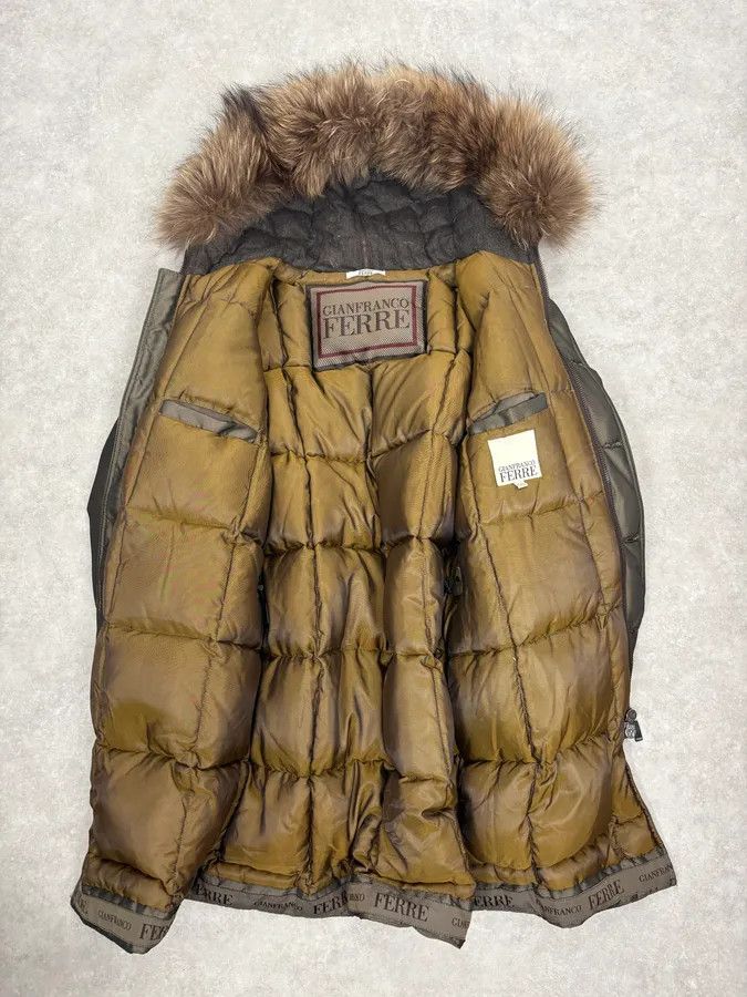 Gianfranco Ferre AW2004 Gianfranco Ferré Aviator Green Long fur Hooded Coat Size US L / EU 52-54 / 3 - 7 Thumbnail