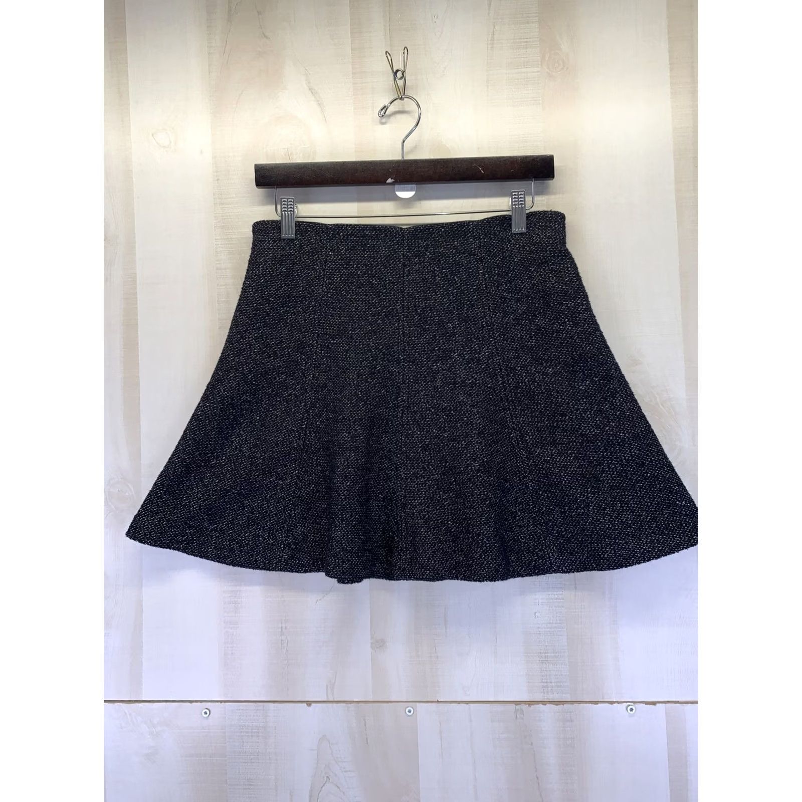 Loft VINTAGE Loft Heather Black Tweed Woven Pull On Skirt Womens Petite Small-10260 Size 28" / US 6 / IT 42 - 4 Thumbnail