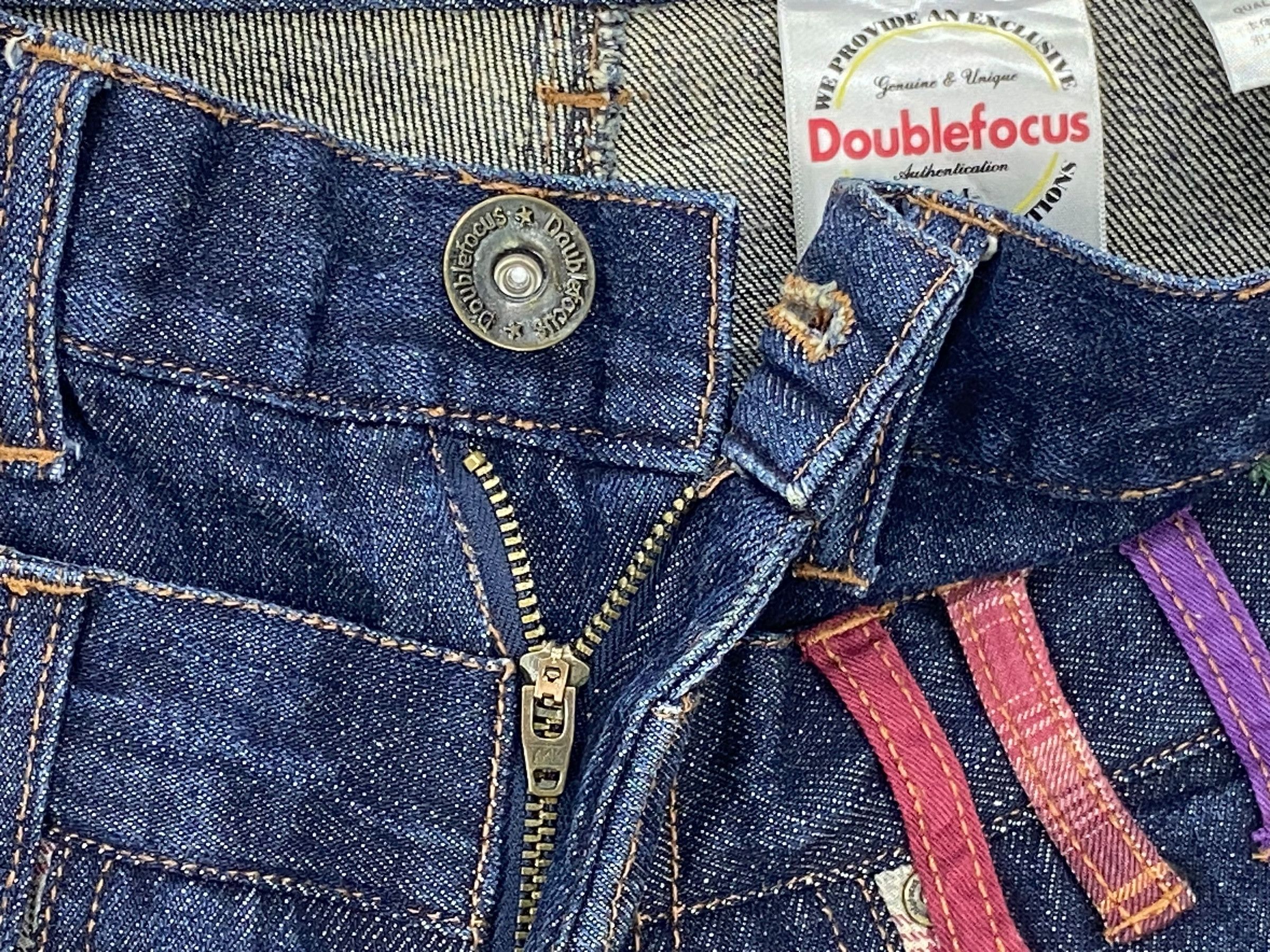 Japanese Brand Double Focus Double Waist Light Wash Denim Size US 31 - 9 Thumbnail