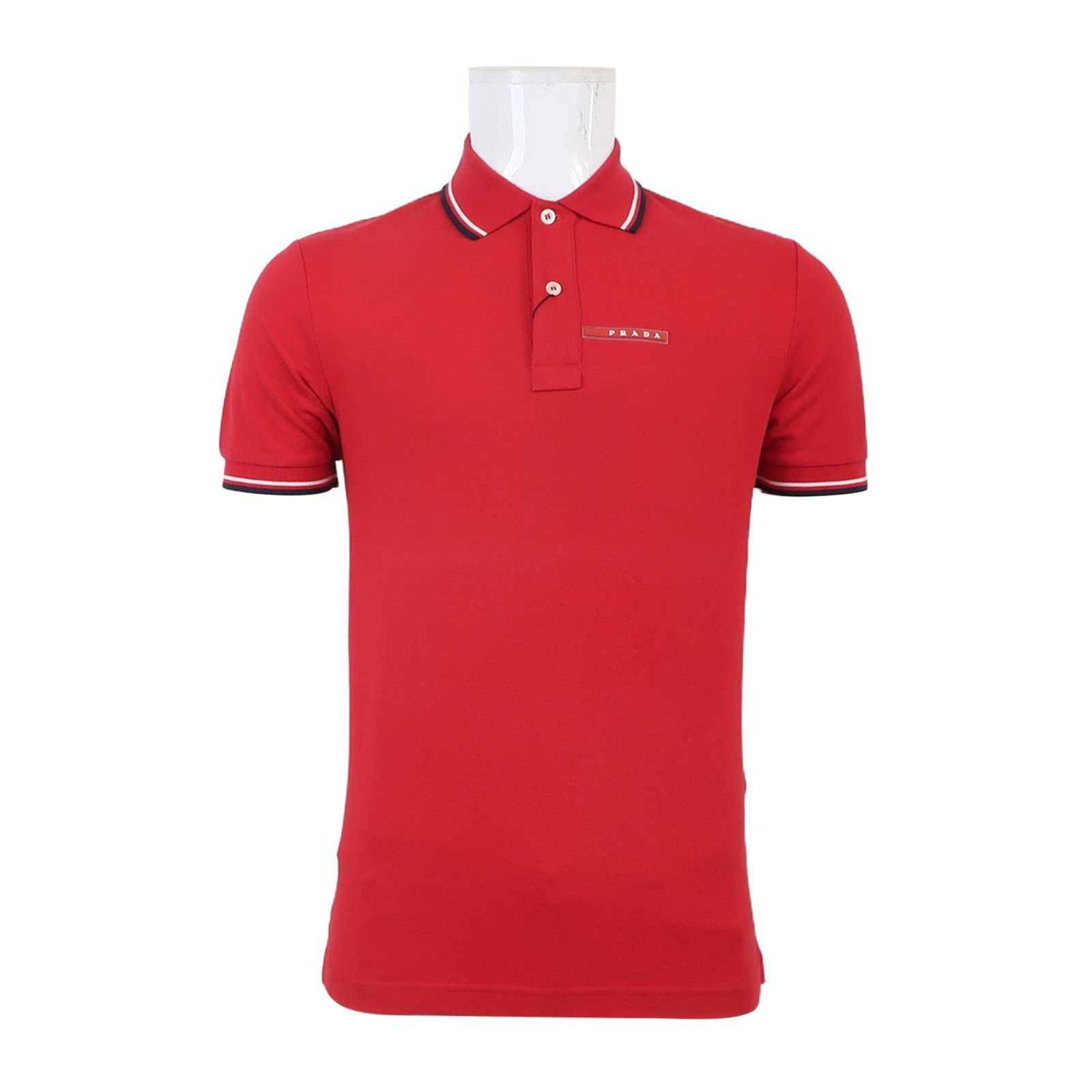 トップス PRADA Rubber Logo s/s Polo Shirt Prada Prada Rubber Logo Red Polo Shirt | Grailed