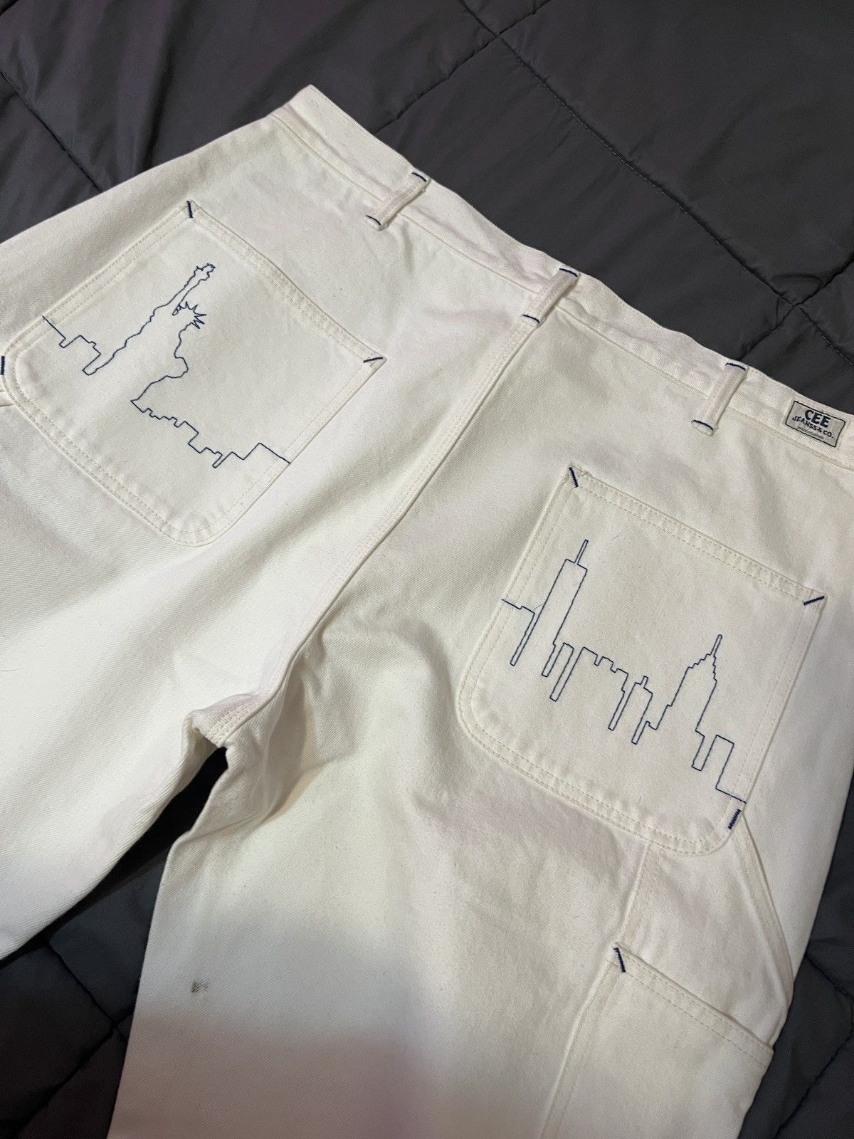 image of Vintage Cee Jeans Carpenter Pants in White, Men's (Size 36)