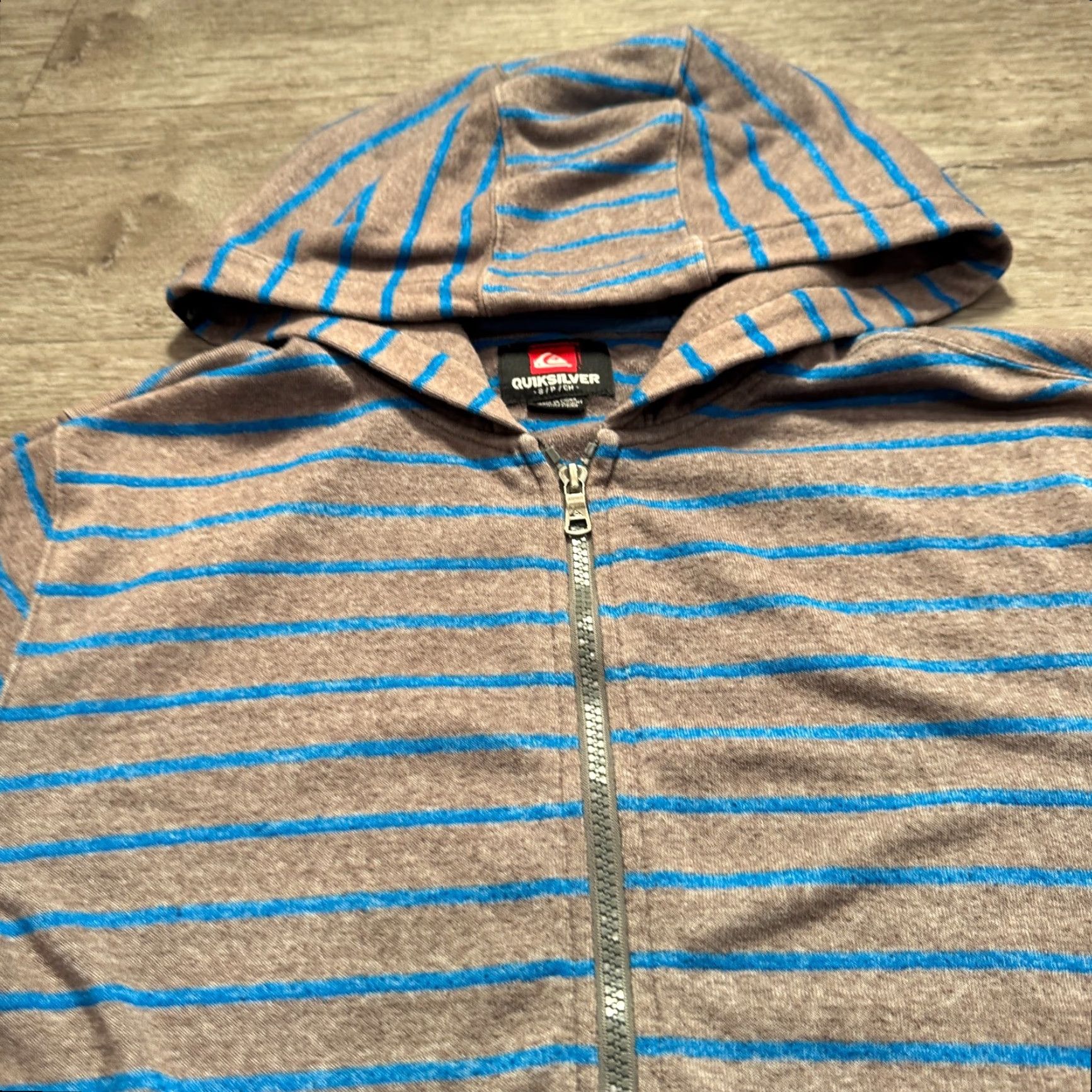 Quiksilver VINTAGE Quiksilver Hoodie Mens Small Gray Blue Stripe Full Zip Casual Lounge Hoodie Mens Small Gray Blue Stripe 90s Quiksilver Size US S / EU 44-46 / 1 - 3 Thumbnail