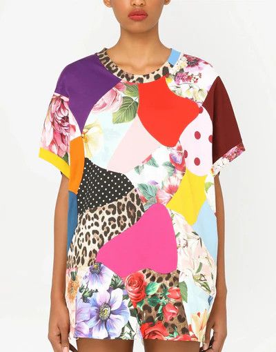 Dolce & Gabbana o1y0925 Crewneck T-Shirt in Multicolor Size XS / US 0-2 / IT 36-38 - 2 Thumbnail