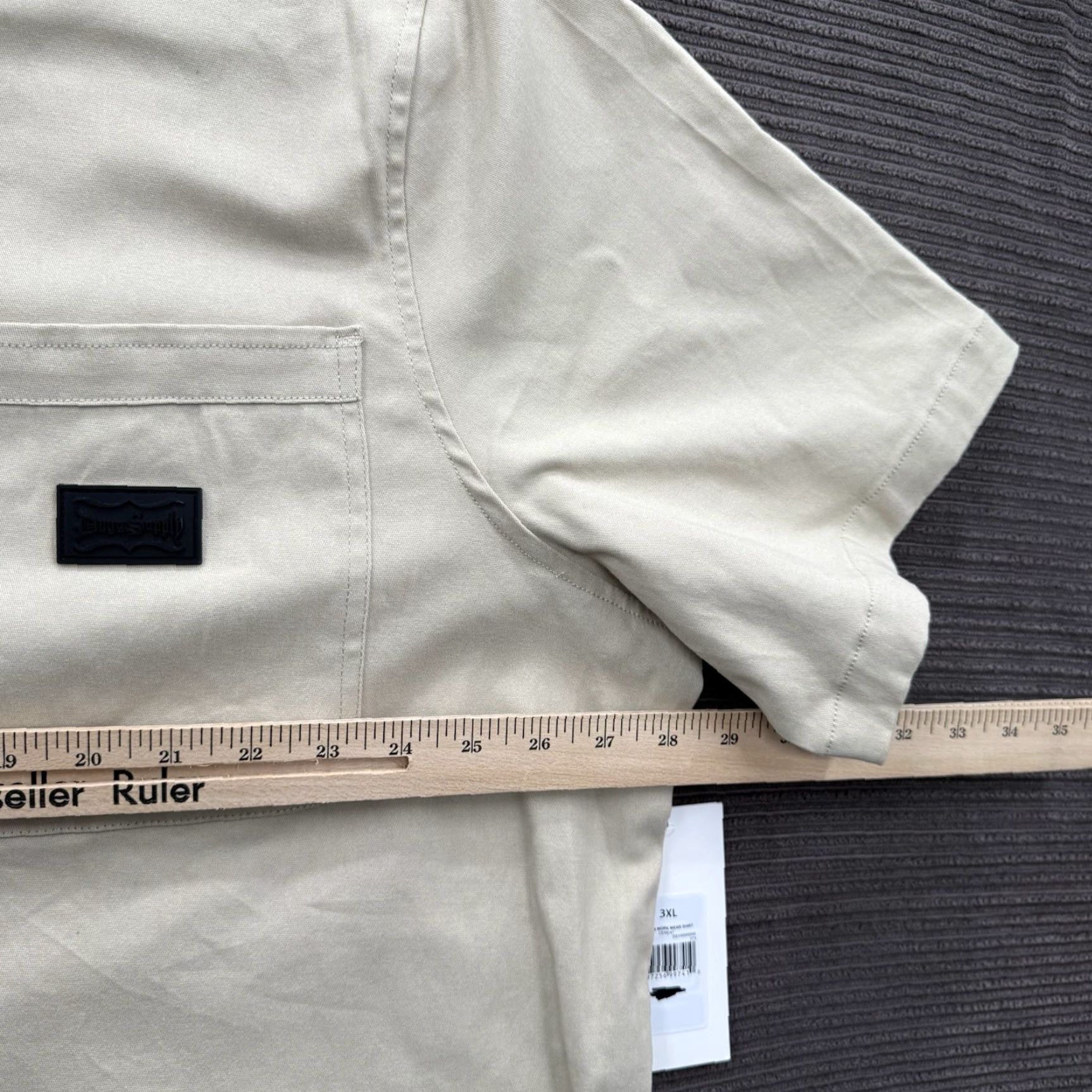 Vintage Dogg Supply By Snoop Dogg Woven Work Wear Shirt Men 3XL Cement Cotton Spandex Button-Up Short Sleeve Brown Logo Hip Hop Workwear Mens Size US XXL / EU 58 / 5 - 6 Thumbnail
