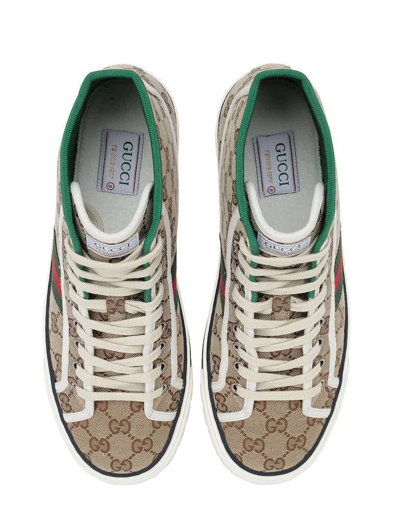 Gucci o1mt1gz0325 Tennis 1977 High-Top Sneakers in Beige Size US 12.5 / EU 45-46 - 4 Thumbnail