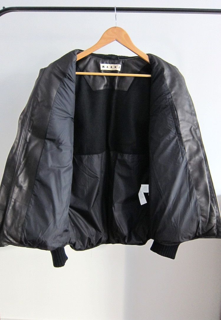 Marni *NEW* $4K LEATHER DOWN CASHMERE BOMBER JACKET Size US M / EU 48-50 / 2 - 4 Thumbnail